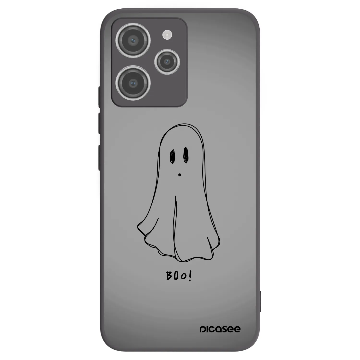 Picasee silikonowe czarne etui na Xiaomi Redmi 12 4G - Ghost