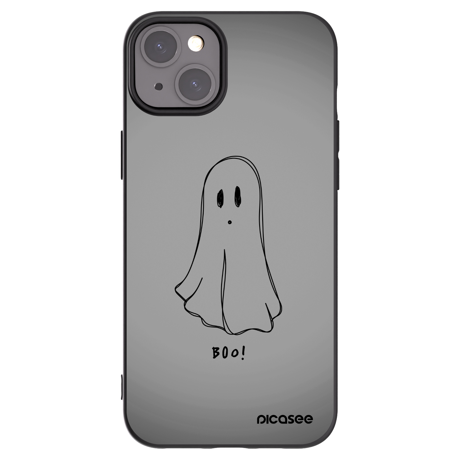 Picasee silikonowe czarne etui na Apple iPhone 15 Plus - Ghost