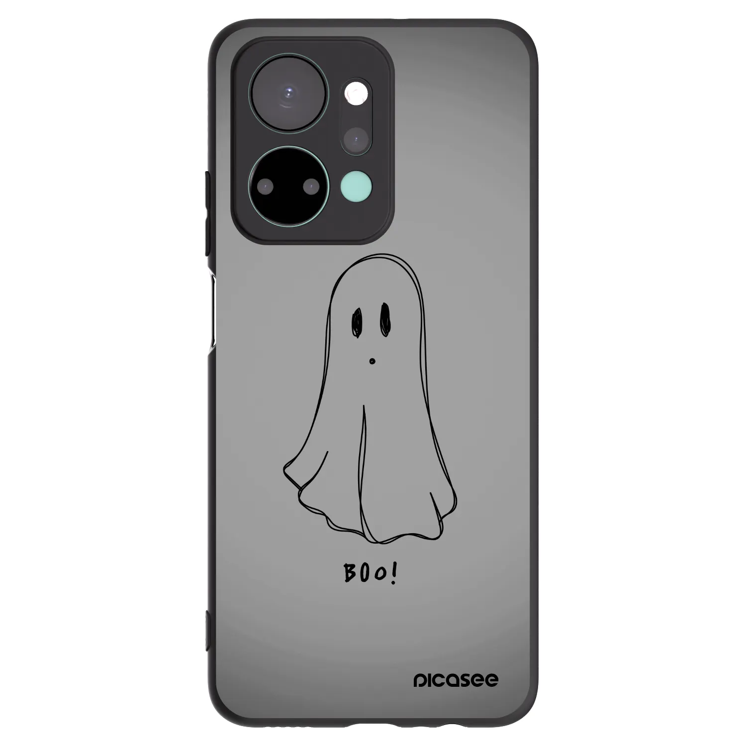 Picasee silikonowe czarne etui na Honor X7a - Ghost