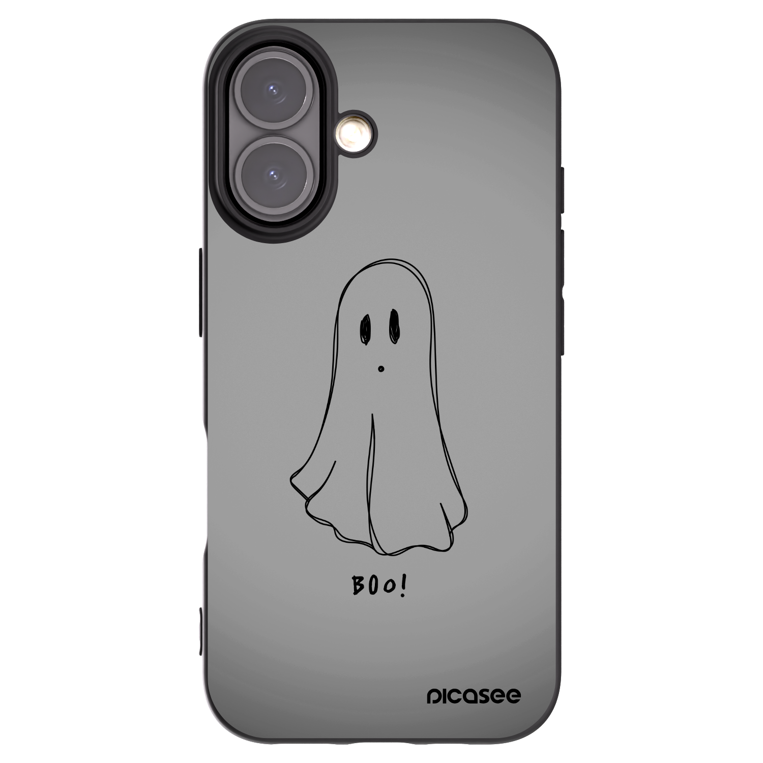 Picasee silikonowe czarne etui na Apple iPhone 16 - Ghost