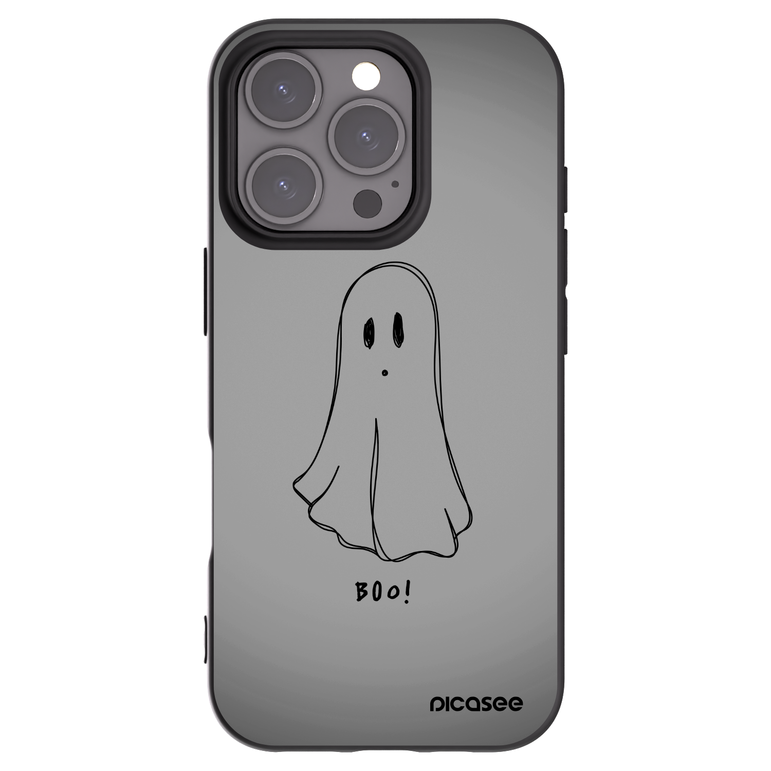 Picasee silikonowe czarne etui na Apple iPhone 16 Pro - Ghost
