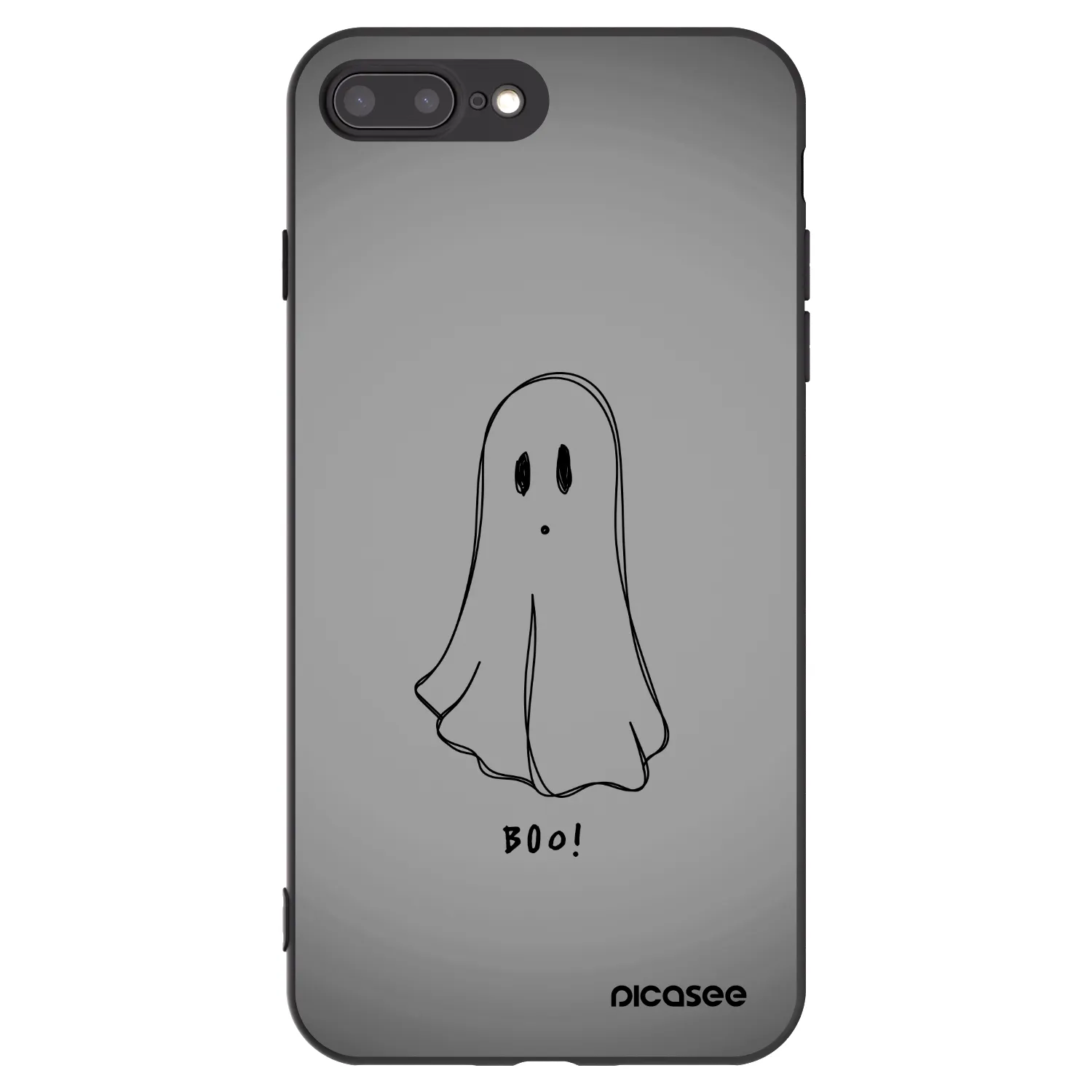 Picasee silikonowe czarne etui na Apple iPhone 7 Plus - Ghost