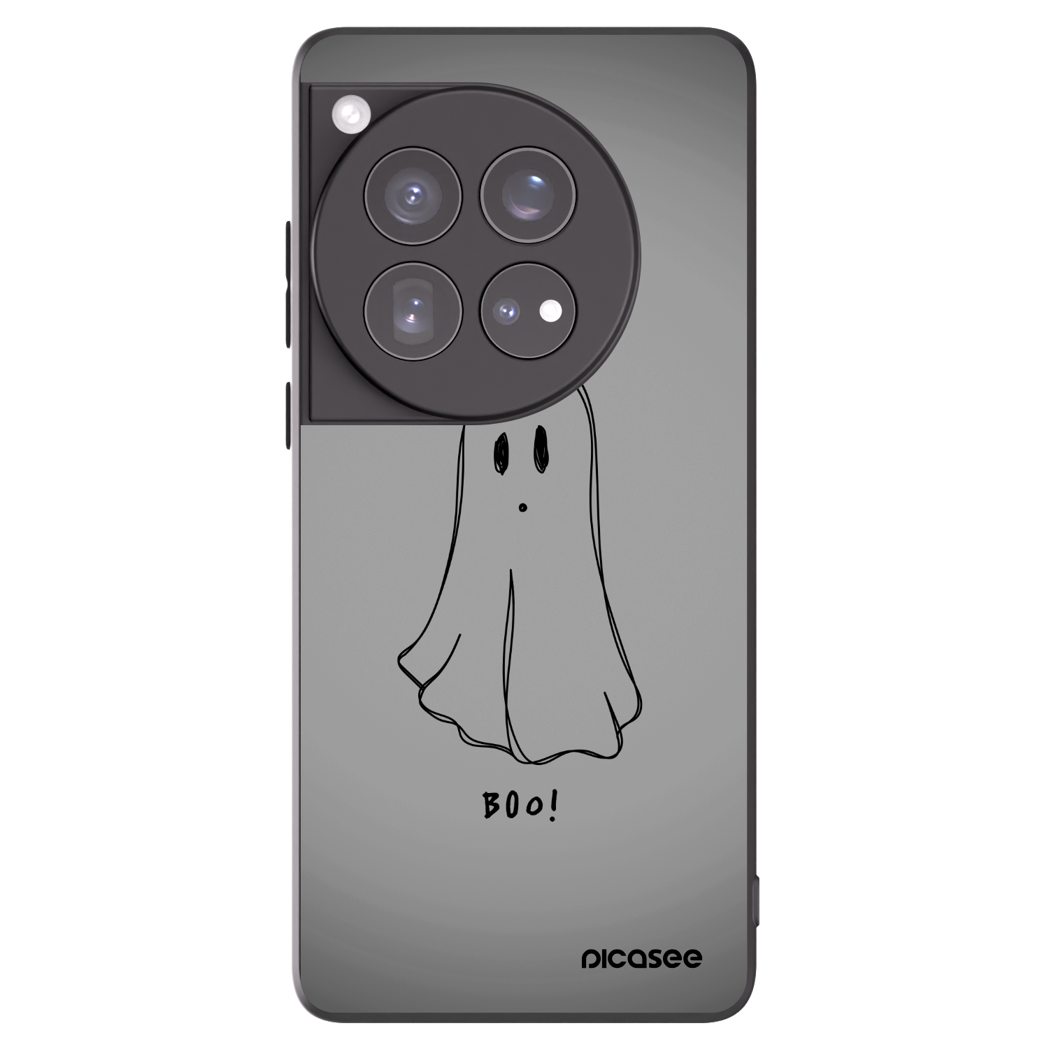 Picasee silikonowe czarne etui na OnePlus 12 5G - Ghost