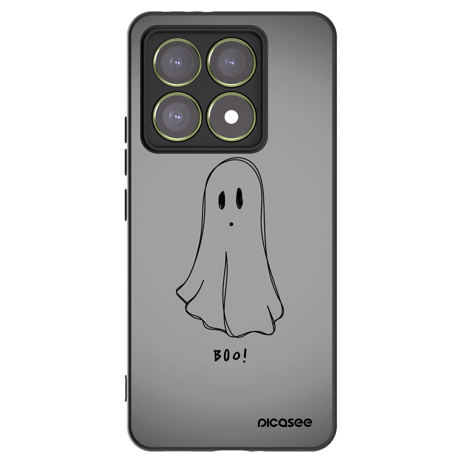 Picasee silikonowe czarne etui na Xiaomi 14T - Ghost