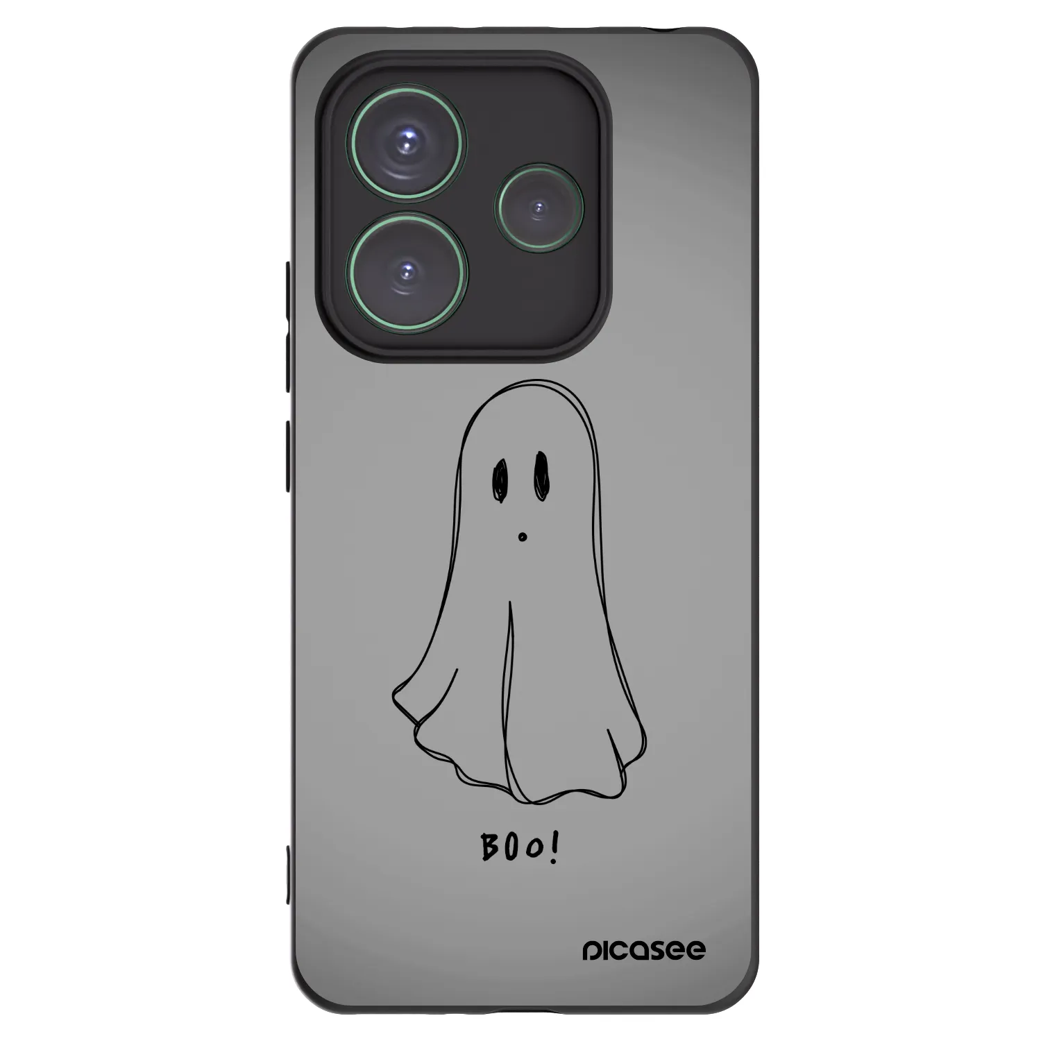 Picasee silikonowe czarne etui na Xiaomi Redmi Note 14 5G - Ghost