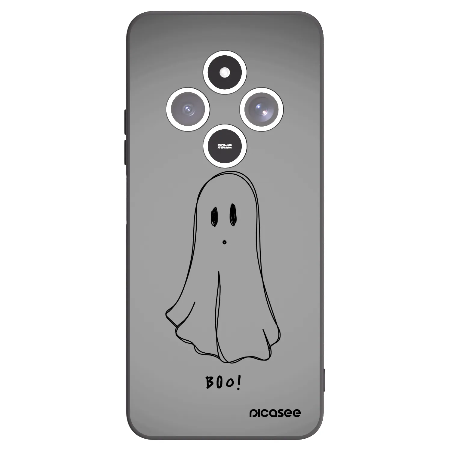 Picasee silikonowe czarne etui na Xiaomi Redmi 14C - Ghost