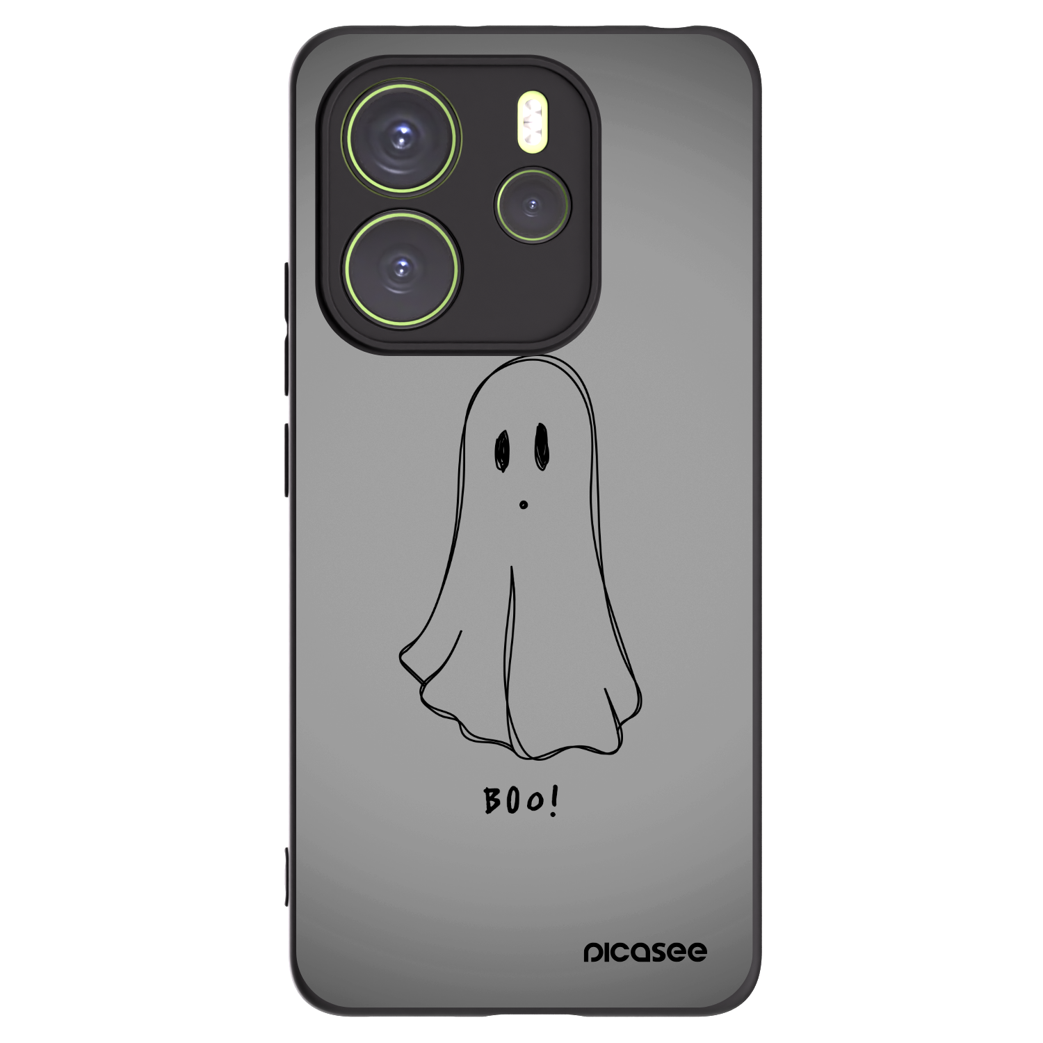 Picasee silikonowe czarne etui na Xiaomi Redmi Note 14 4G - Ghost