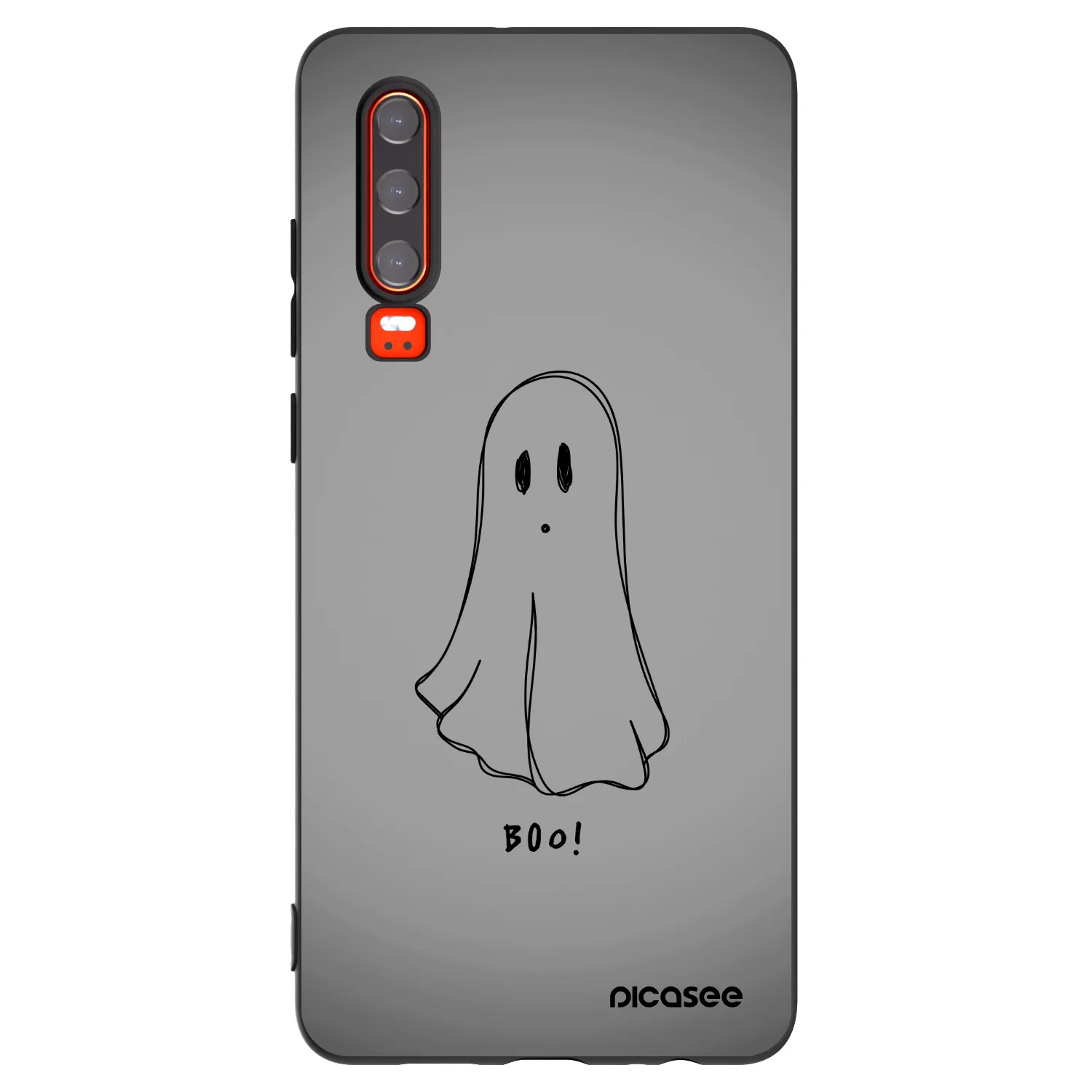 Picasee silikonowe czarne etui na Huawei P30 - Ghost