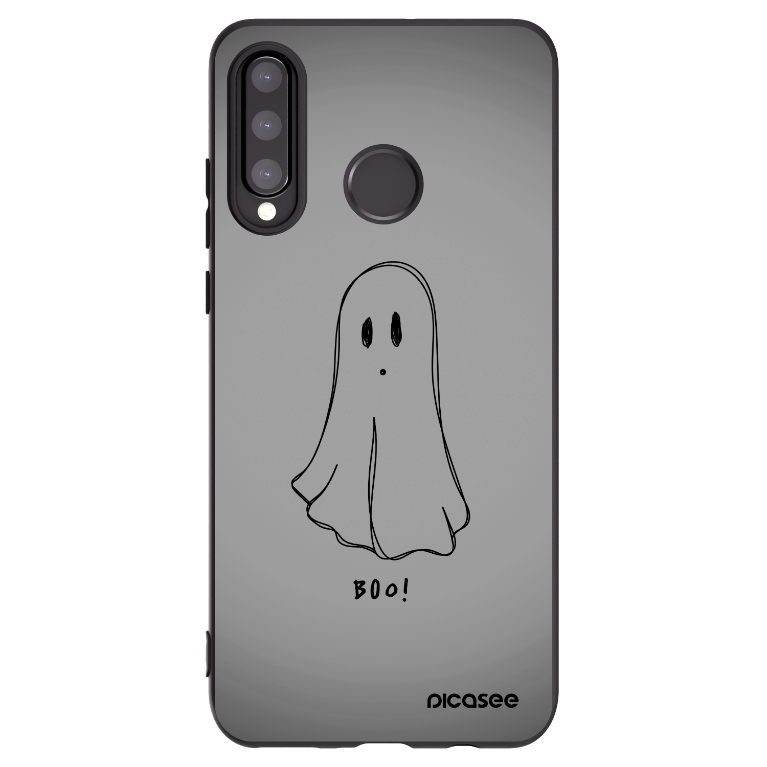 Picasee silikonowe czarne etui na Huawei P30 Lite - Ghost