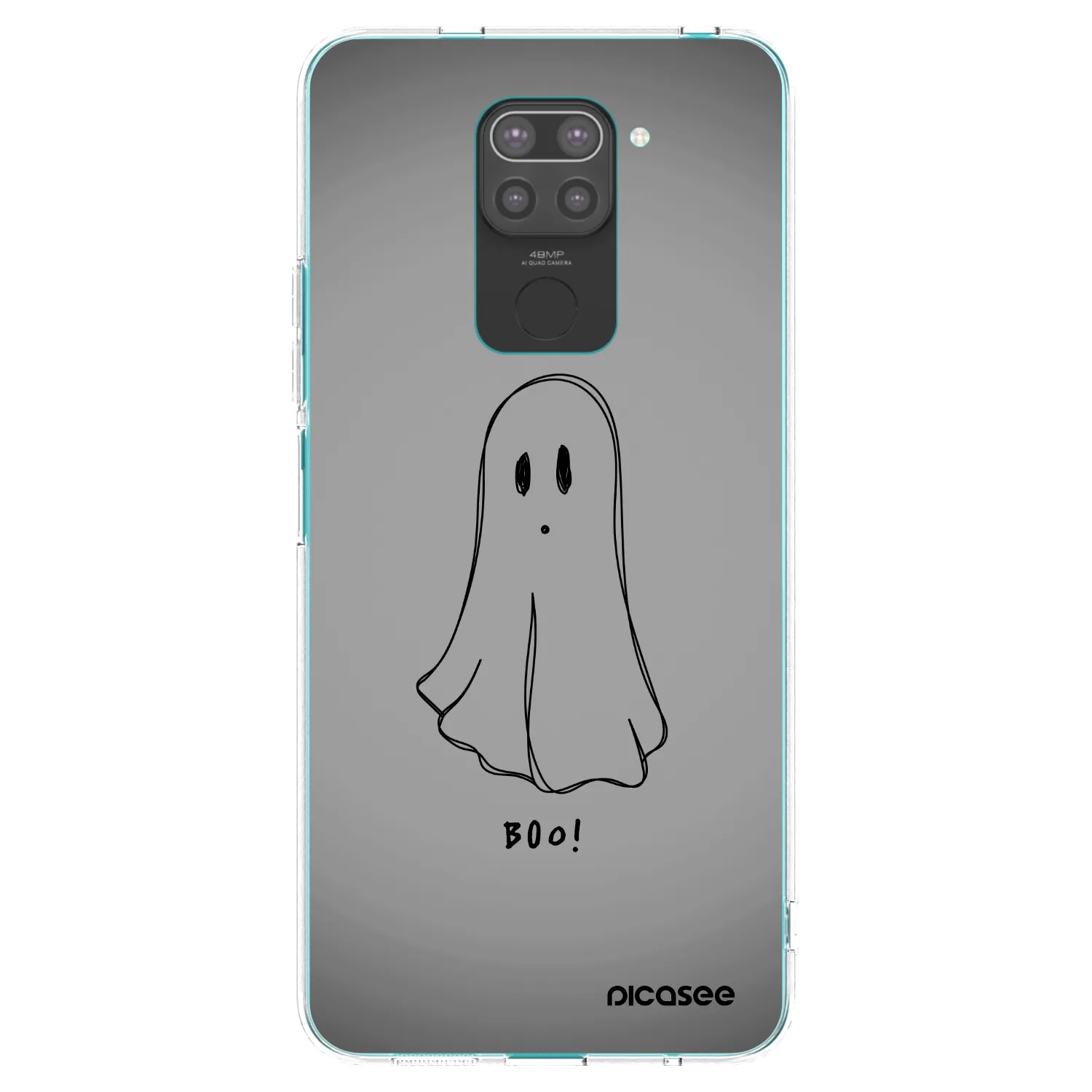 Picasee silikonowe czarne etui na Xiaomi Redmi Note 9 - Ghost