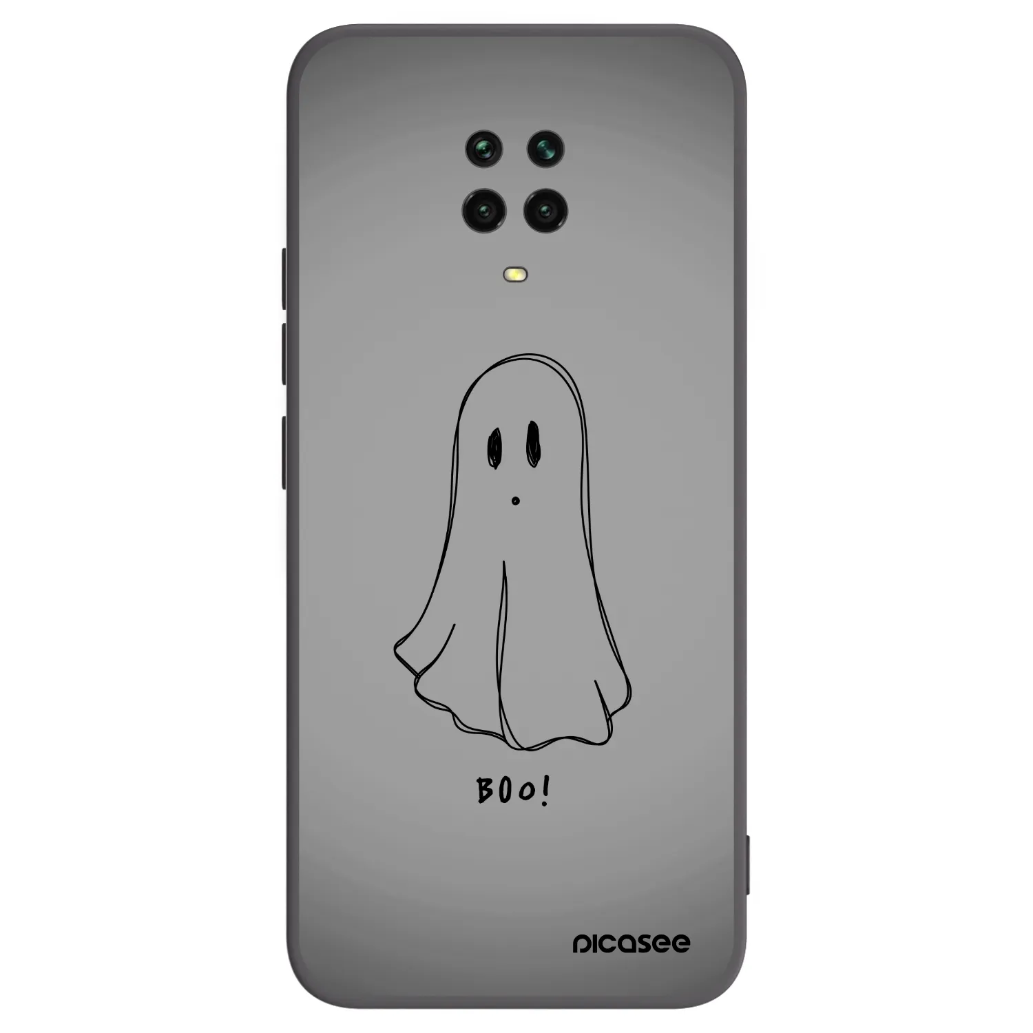 Picasee silikonowe czarne etui na Xiaomi Redmi Note 9S - Ghost