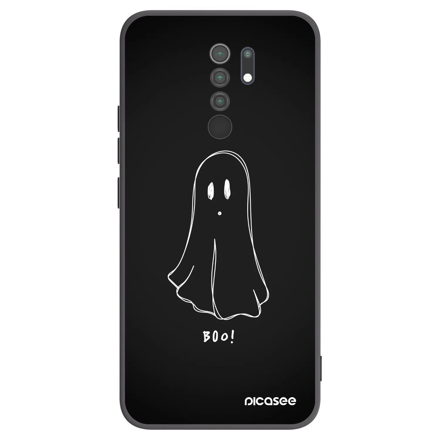 Picasee silikonowe czarne etui na Xiaomi Redmi 9 - Ghost 2