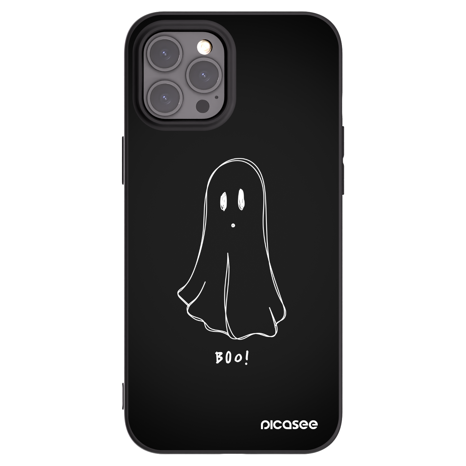Picasee silikonowe czarne etui na Apple iPhone 12 Pro Max - Ghost 2