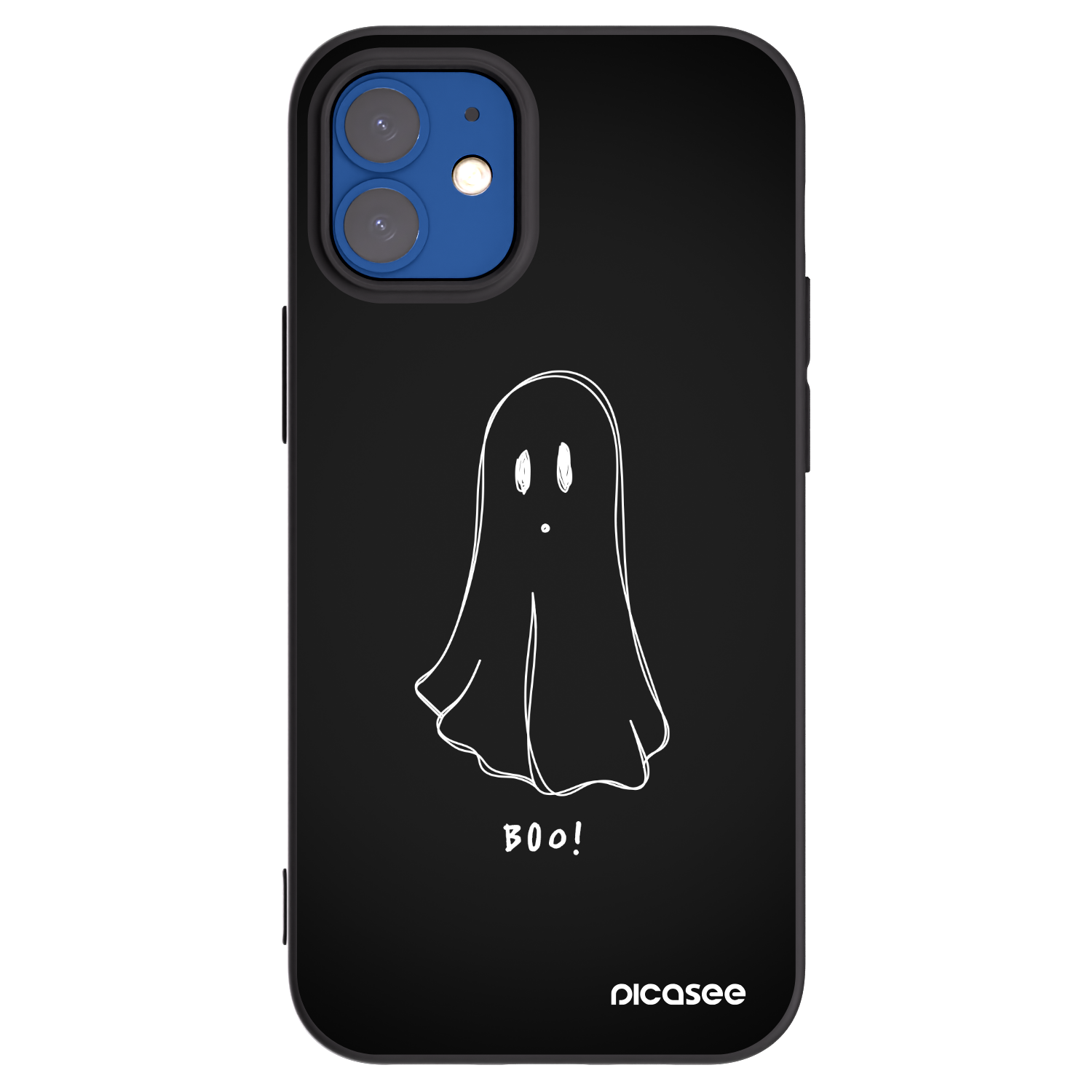 Picasee silikonowe czarne etui na Apple iPhone 12 mini - Ghost 2