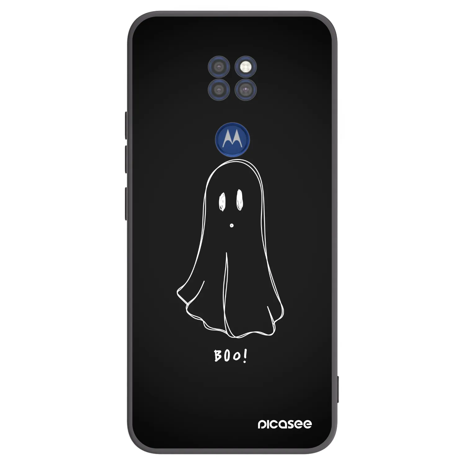 Picasee silikonowe czarne etui na Motorola Moto G9 Play - Ghost 2