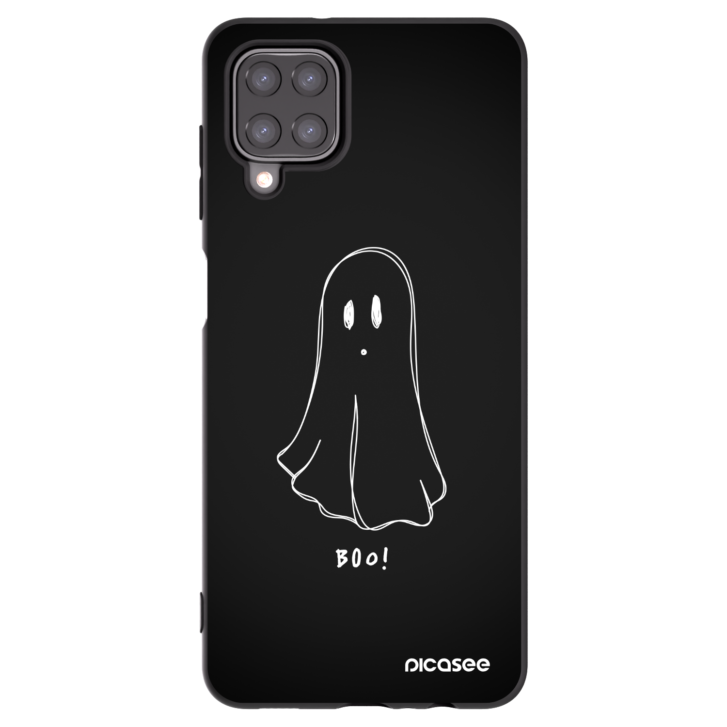 Picasee silikonowe czarne etui na Samsung Galaxy A12 A125F - Ghost 2