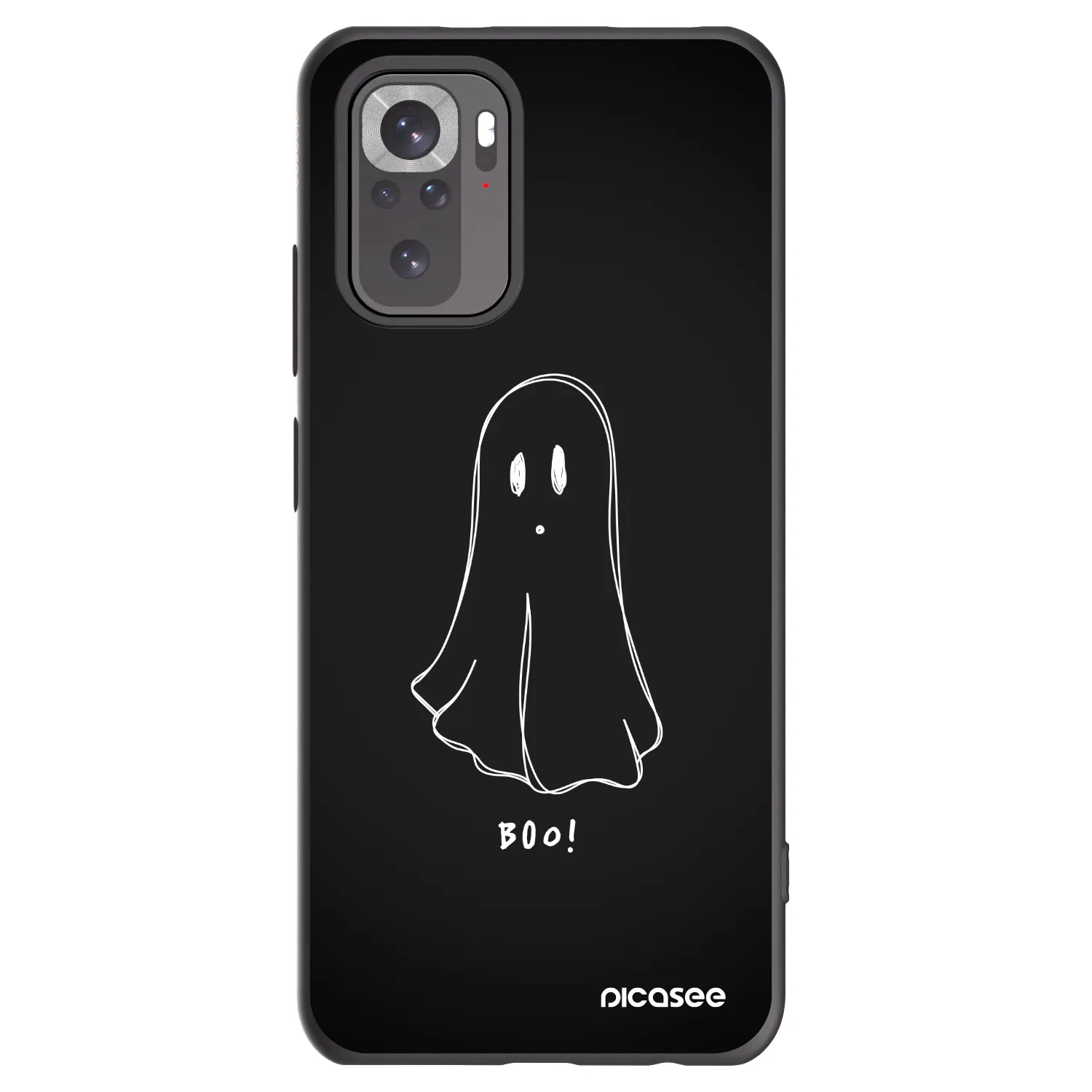Picasee silikonowe czarne etui na Xiaomi Redmi Note 10 - Ghost 2