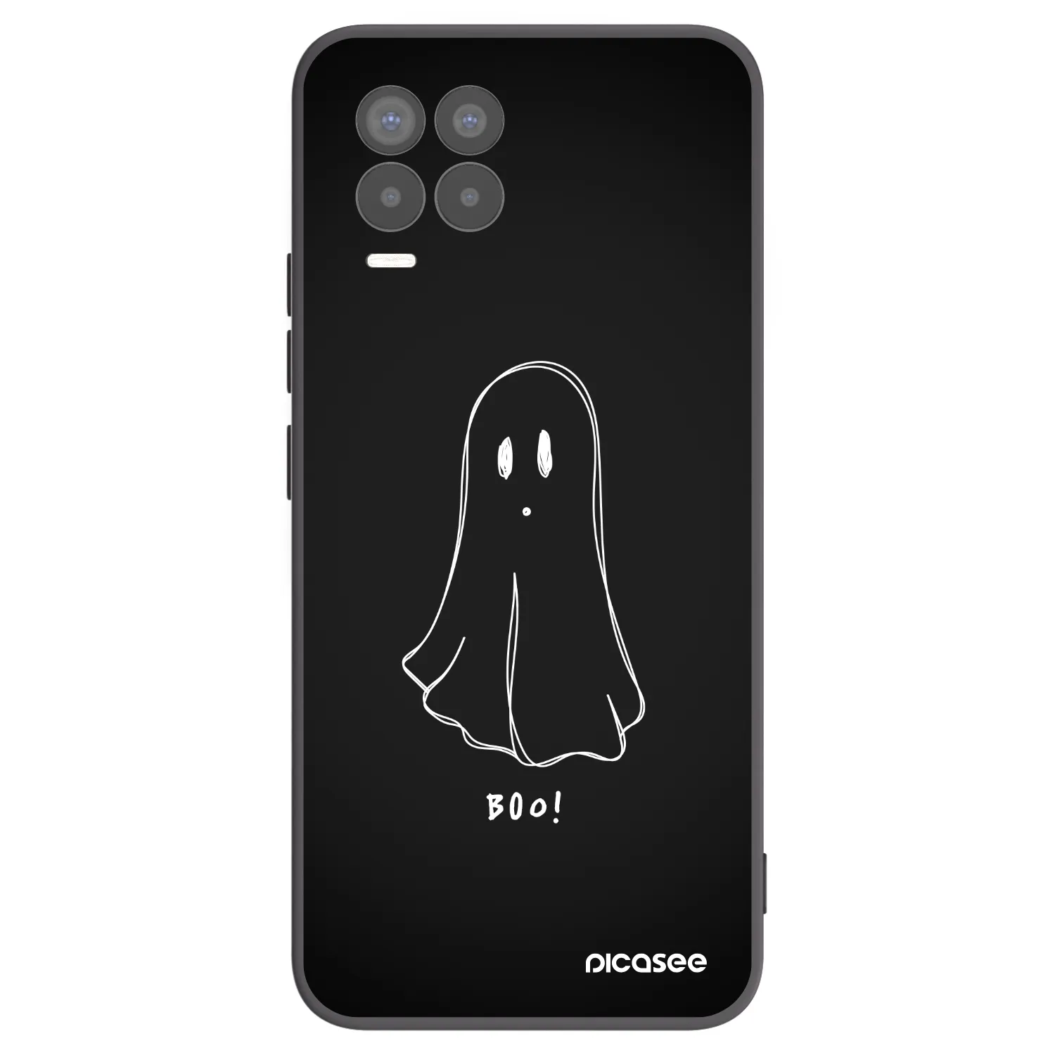 Picasee silikonowe czarne etui na Realme 8 4G - Ghost 2