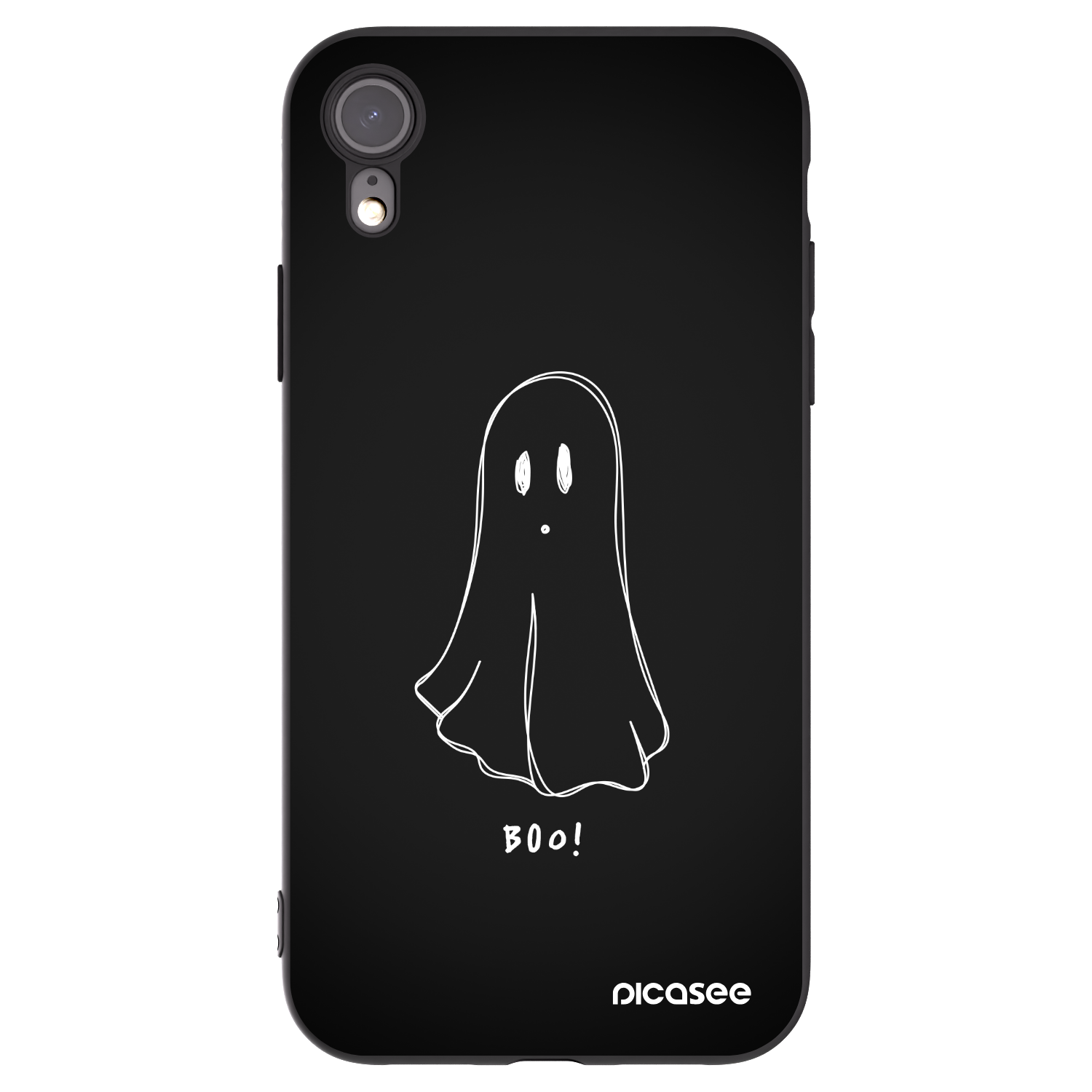 Picasee silikonowe czarne etui na Apple iPhone XR - Ghost 2