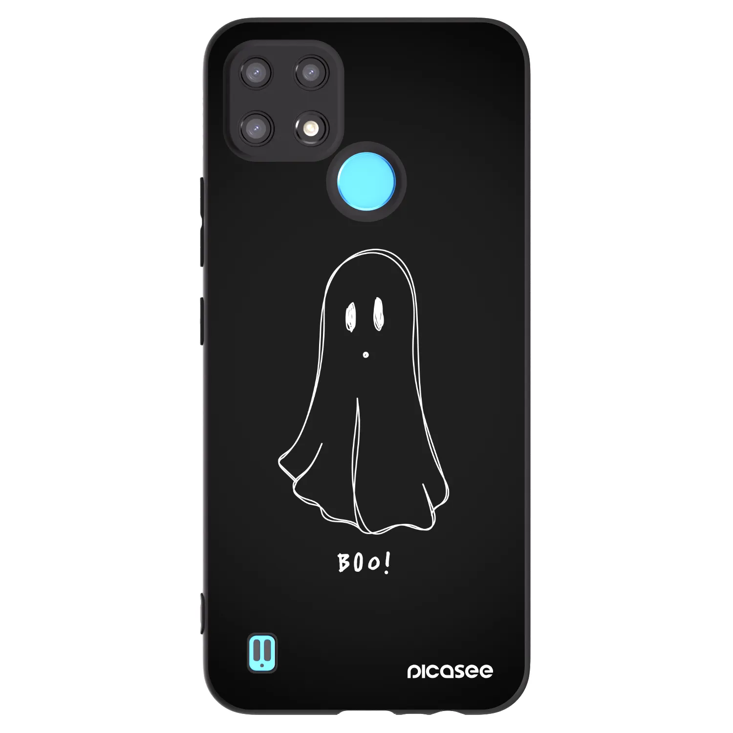 Picasee silikonowe czarne etui na Realme C21 - Ghost 2