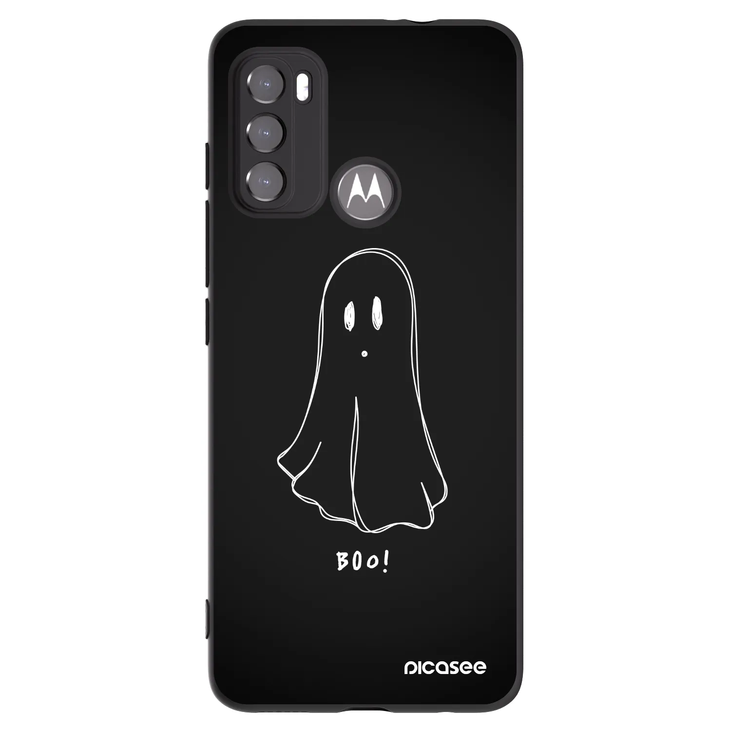 Picasee silikonowe czarne etui na Motorola Moto G60 - Ghost 2
