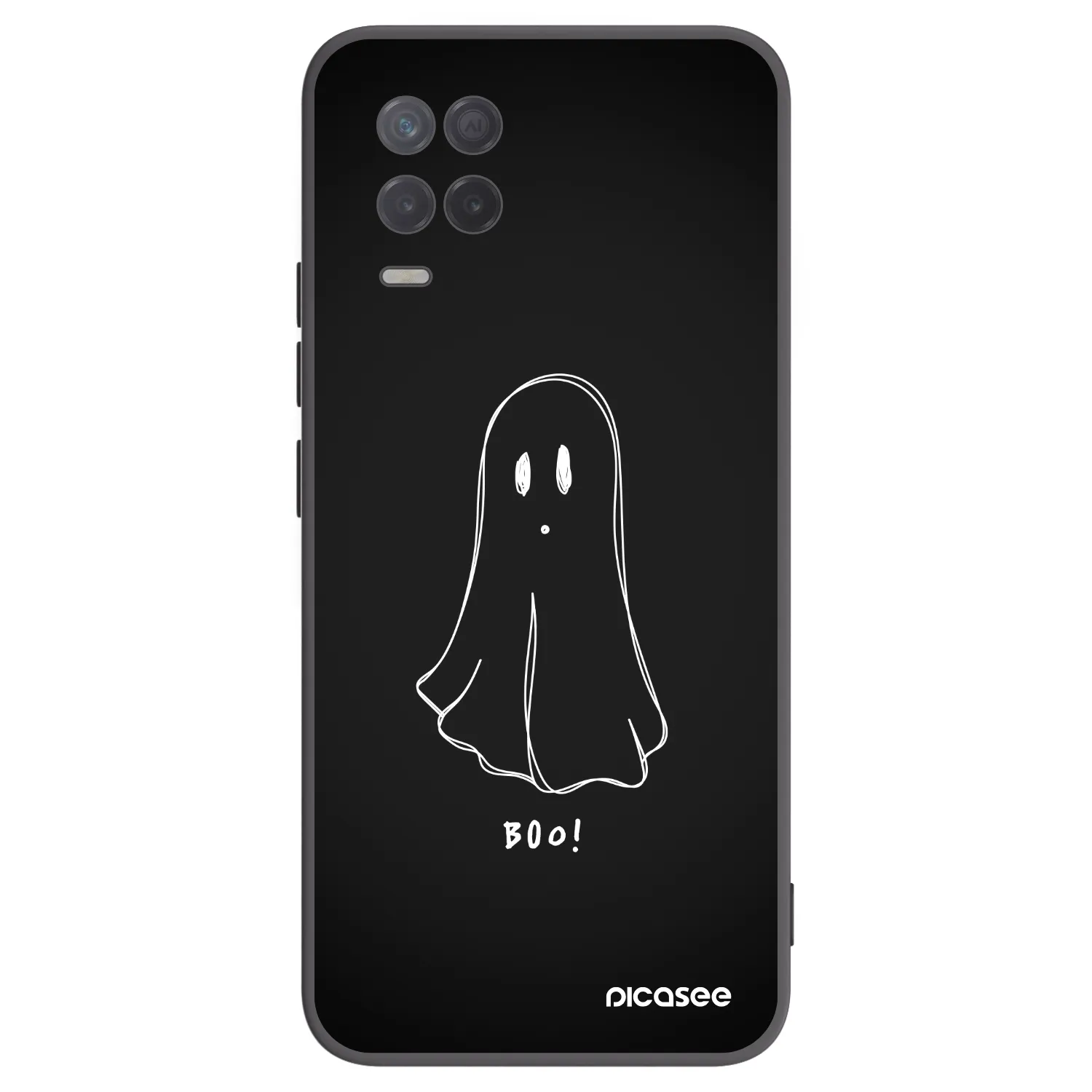 Picasee silikonowe czarne etui na Realme 8 5G - Ghost 2
