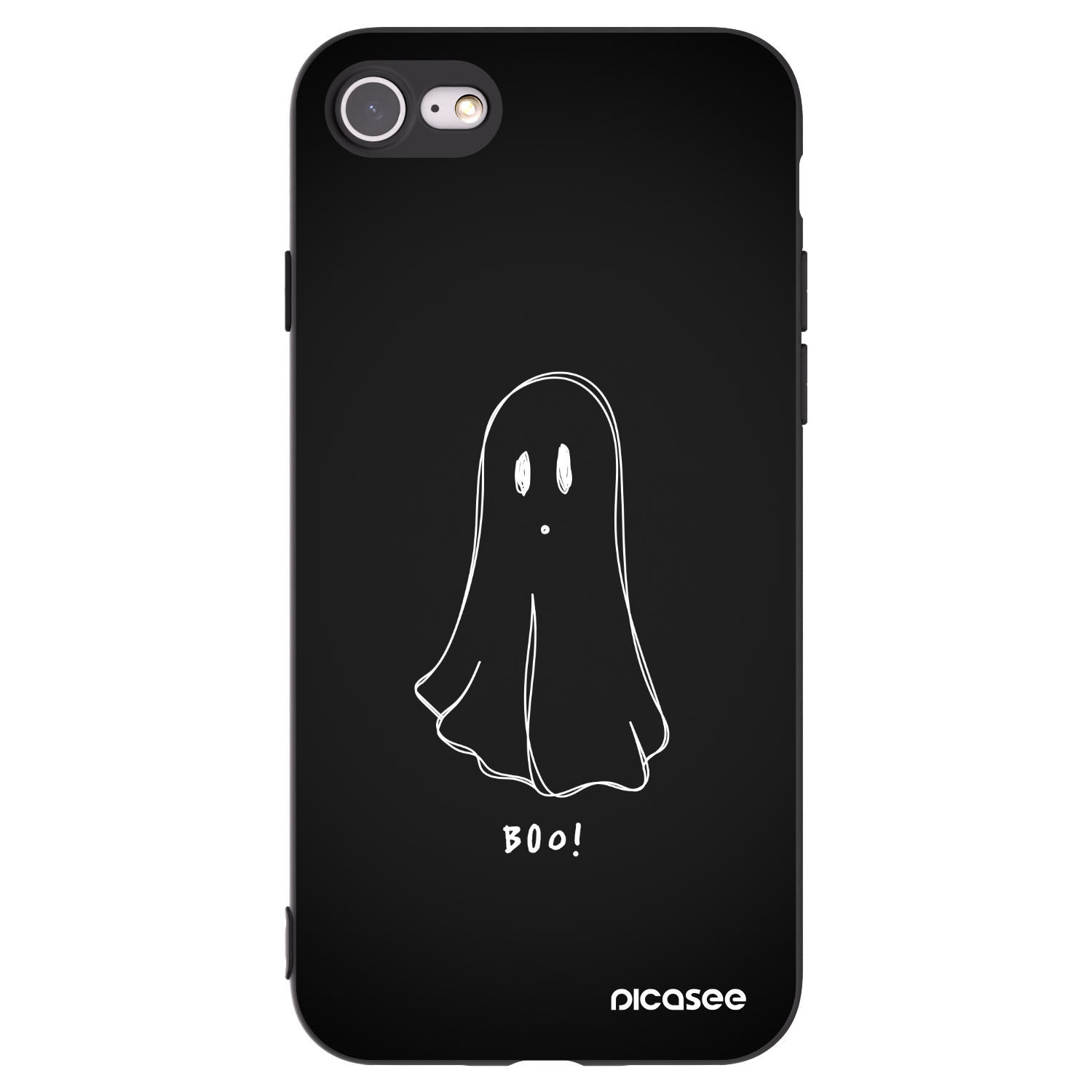 Picasee silikonowe czarne etui na Apple iPhone SE 2022 - Ghost 2