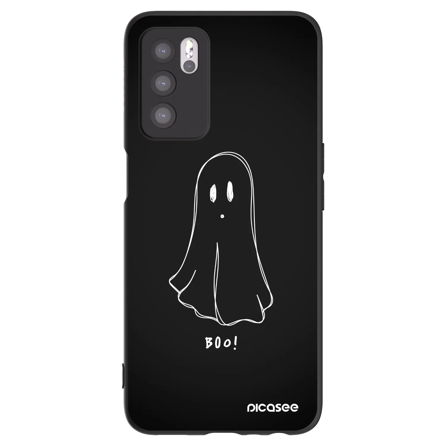 Picasee silikonowe czarne etui na OPPO A16 - Ghost 2