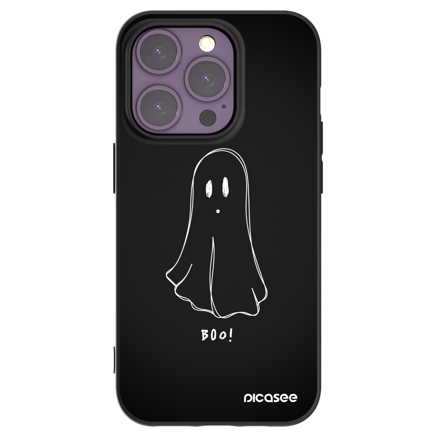 Picasee silikonowe czarne etui na Apple iPhone 14 Pro - Ghost 2