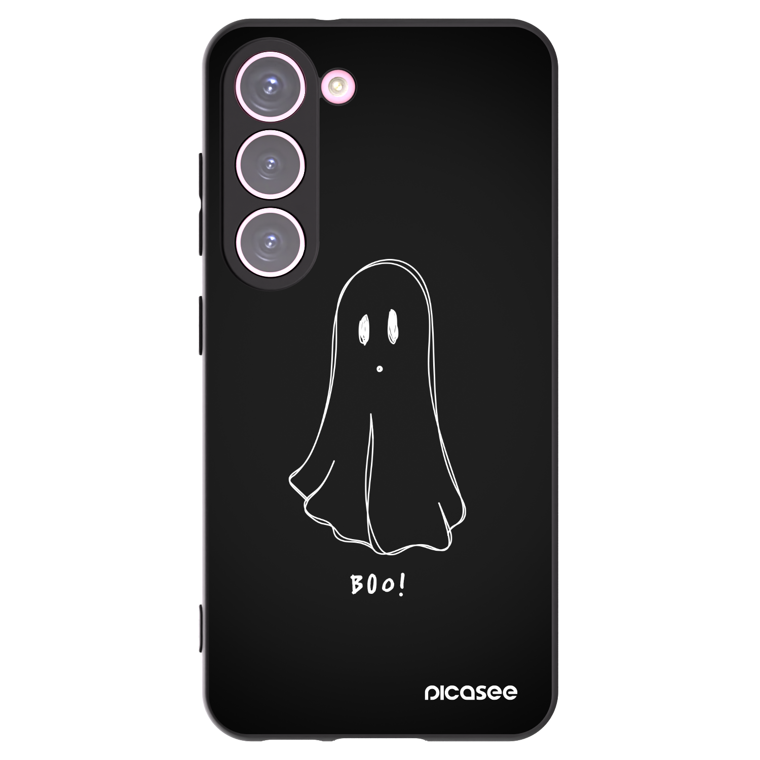 Picasee silikonowe czarne etui na Samsung Galaxy S23 5G - Ghost 2