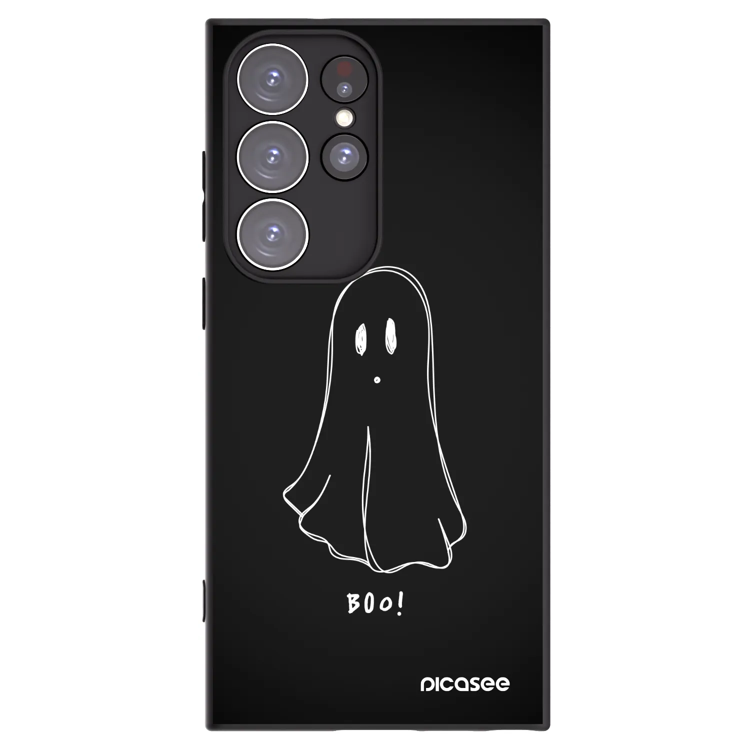 Picasee silikonowe czarne etui na Samsung Galaxy S23 Ultra 5G - Ghost 2