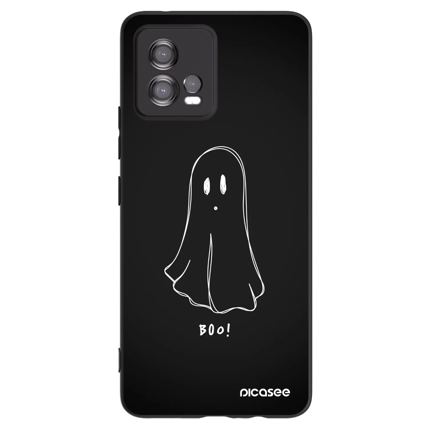 Picasee silikonowe czarne etui na Motorola Moto G72 - Ghost 2
