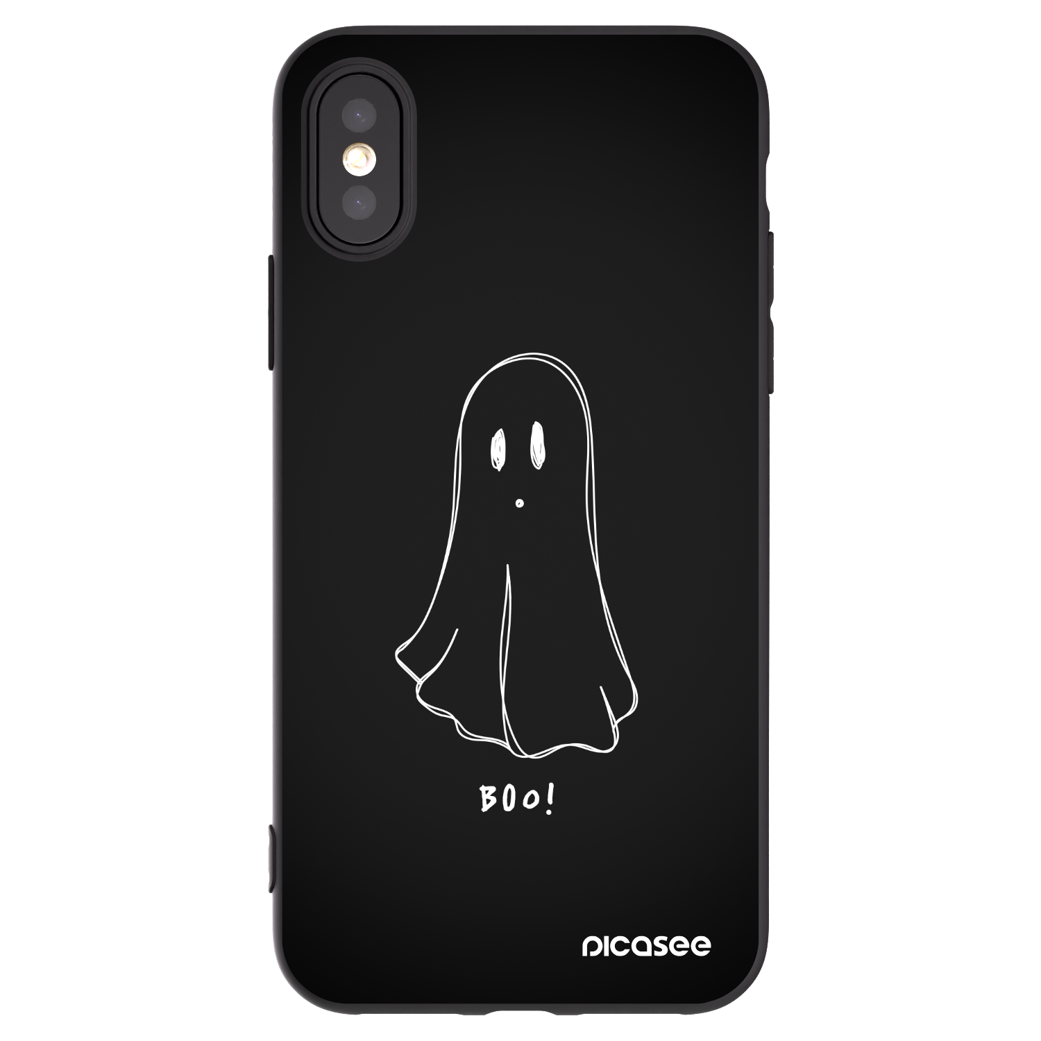 Picasee silikonowe czarne etui na Apple iPhone X/XS - Ghost 2