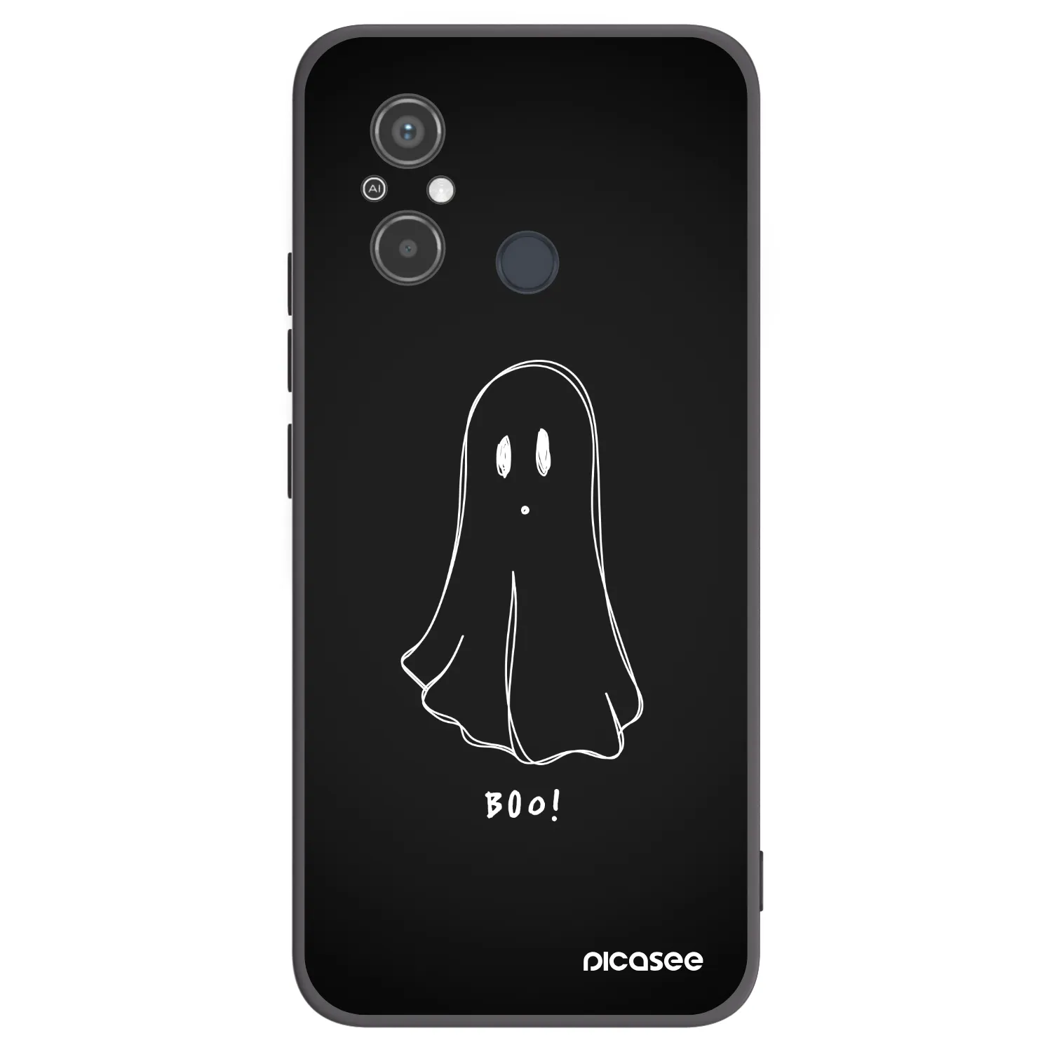 Picasee silikonowe czarne etui na Xiaomi Redmi 12C - Ghost 2