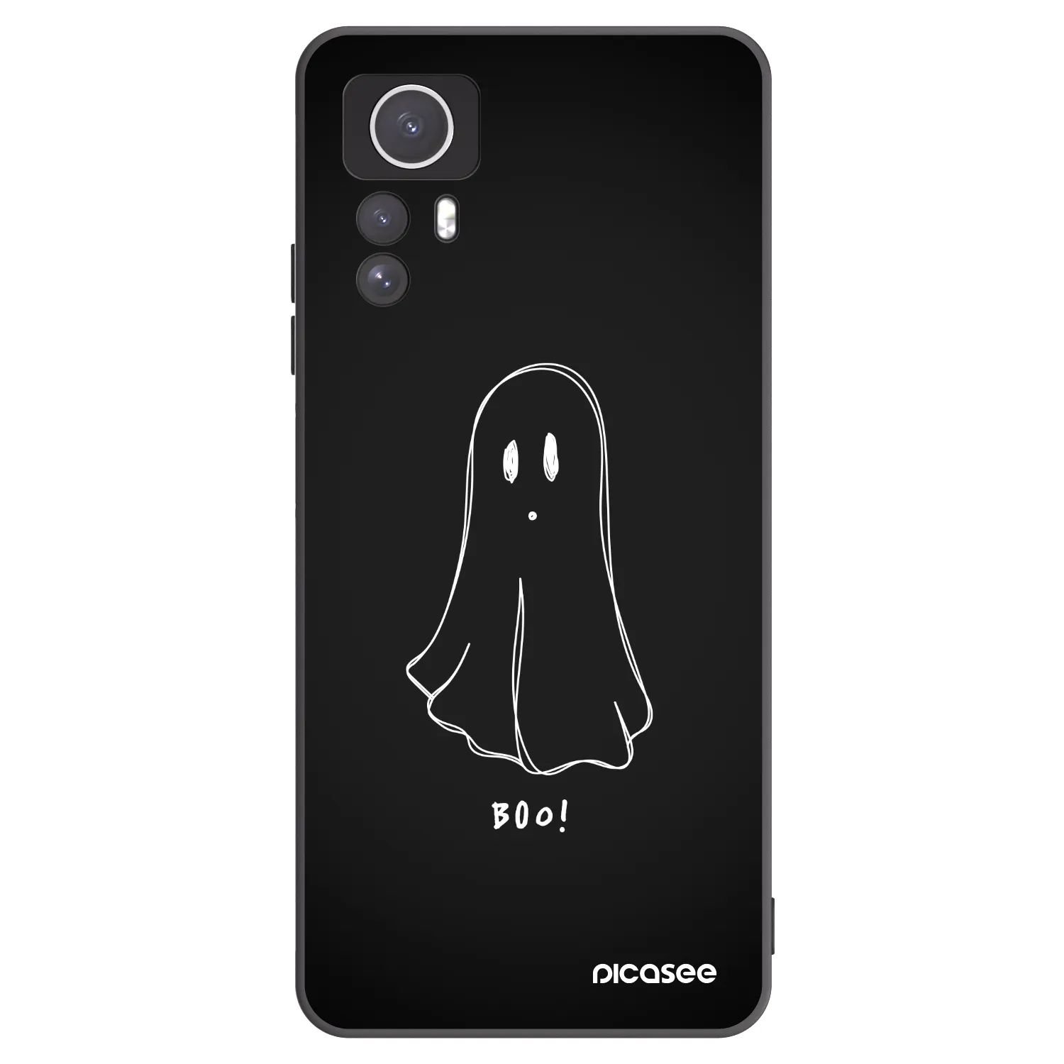 Picasee silikonowe czarne etui na Xiaomi Redmi Note 12S - Ghost 2