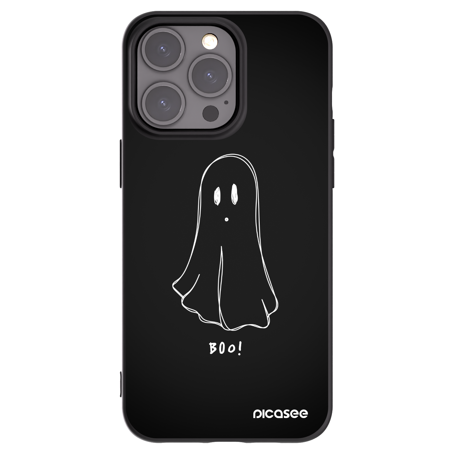 Picasee silikonowe czarne etui na Apple iPhone 15 Pro Max - Ghost 2
