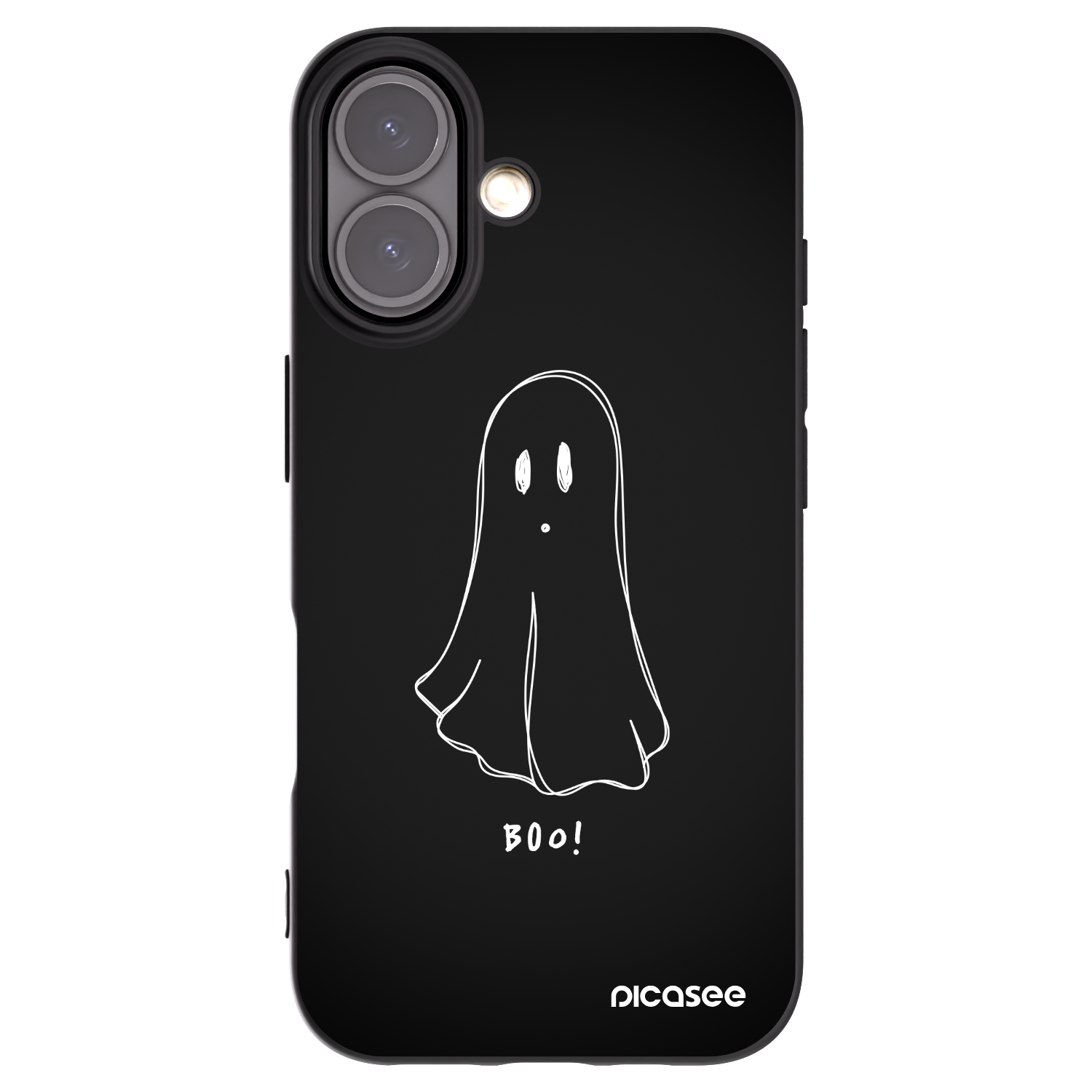 Picasee silikonowe czarne etui na Apple iPhone 16 - Ghost 2