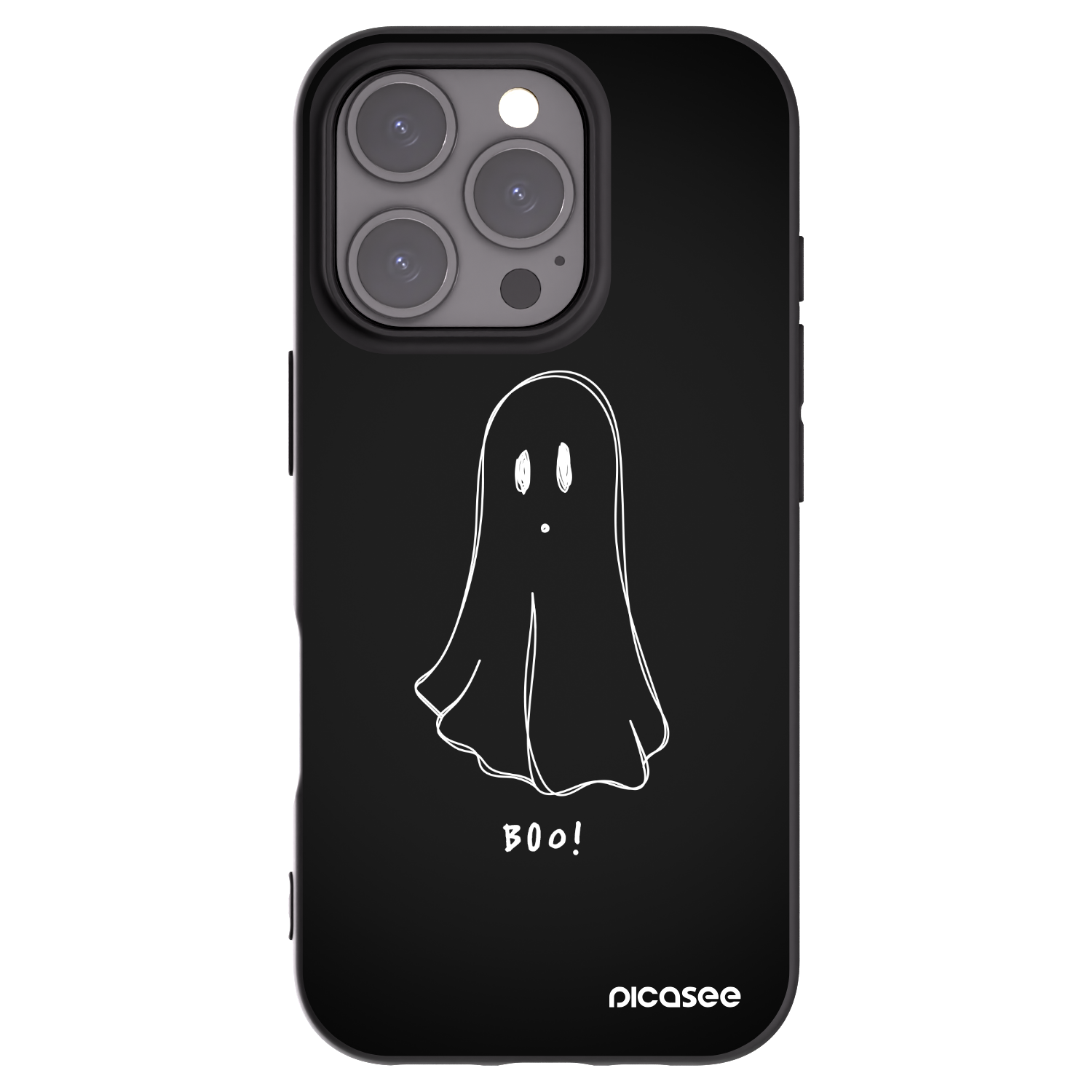 Picasee silikonowe czarne etui na Apple iPhone 16 Pro - Ghost 2