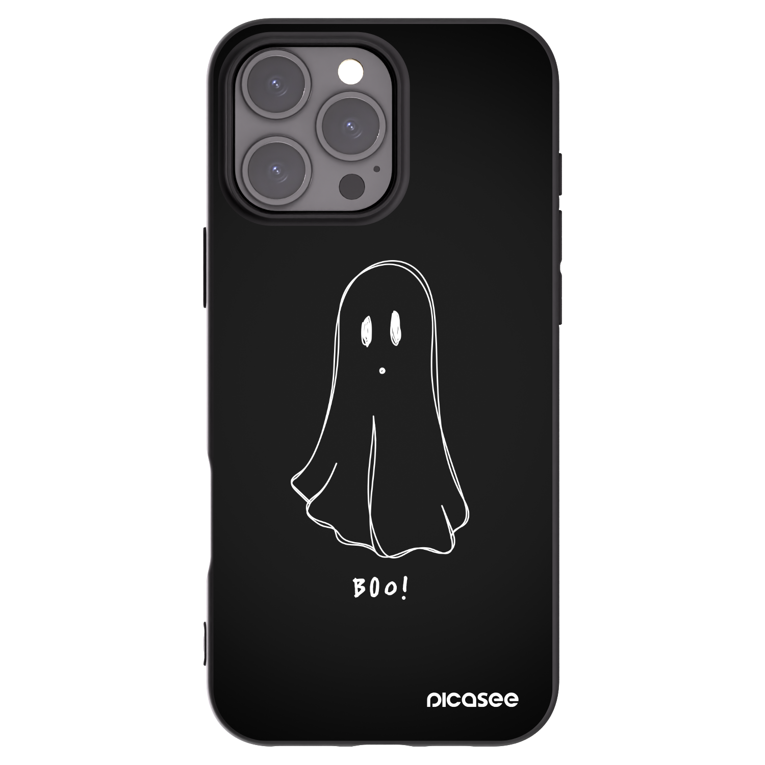 Picasee silikonowe czarne etui na Apple iPhone 16 Pro Max - Ghost 2