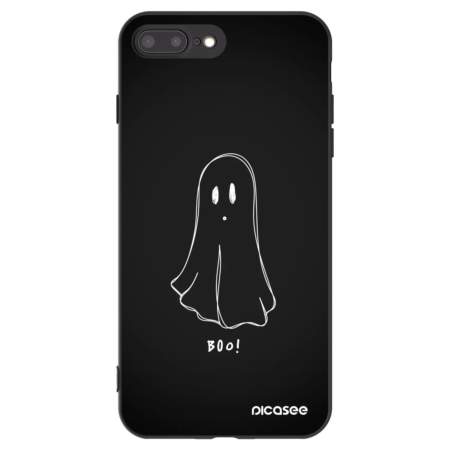 Picasee silikonowe czarne etui na Apple iPhone 8 Plus - Ghost 2