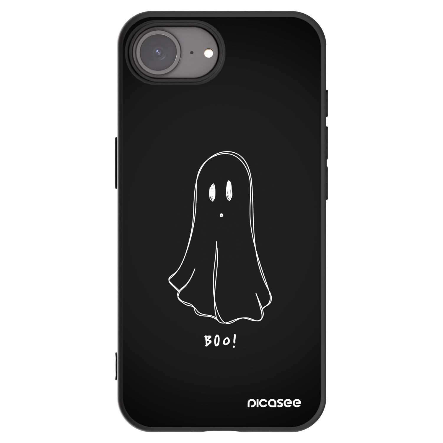 Picasee silikonowe czarne etui na Apple iPhone 16e - Ghost 2