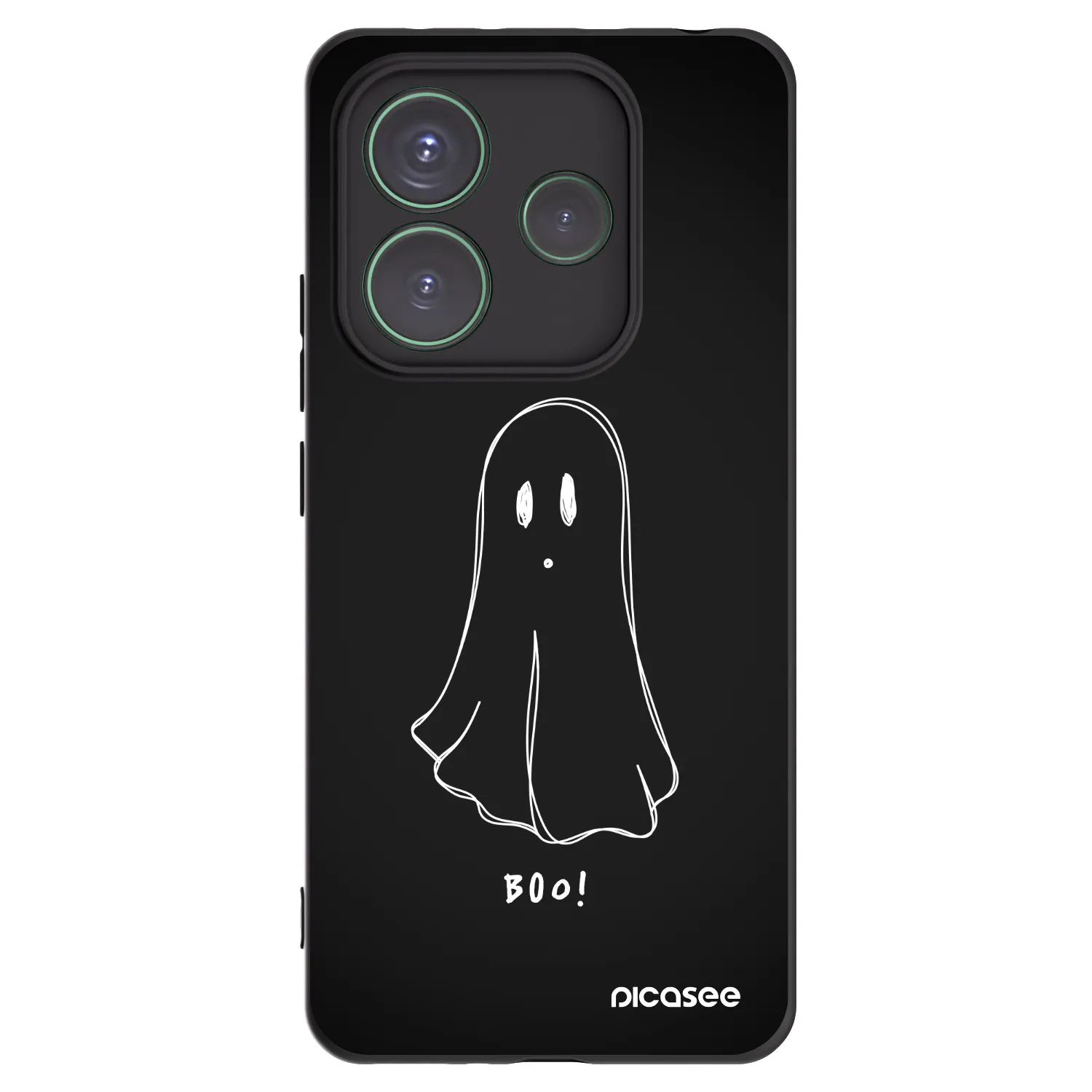 Picasee silikonowe czarne etui na Xiaomi Redmi Note 14 5G - Ghost 2