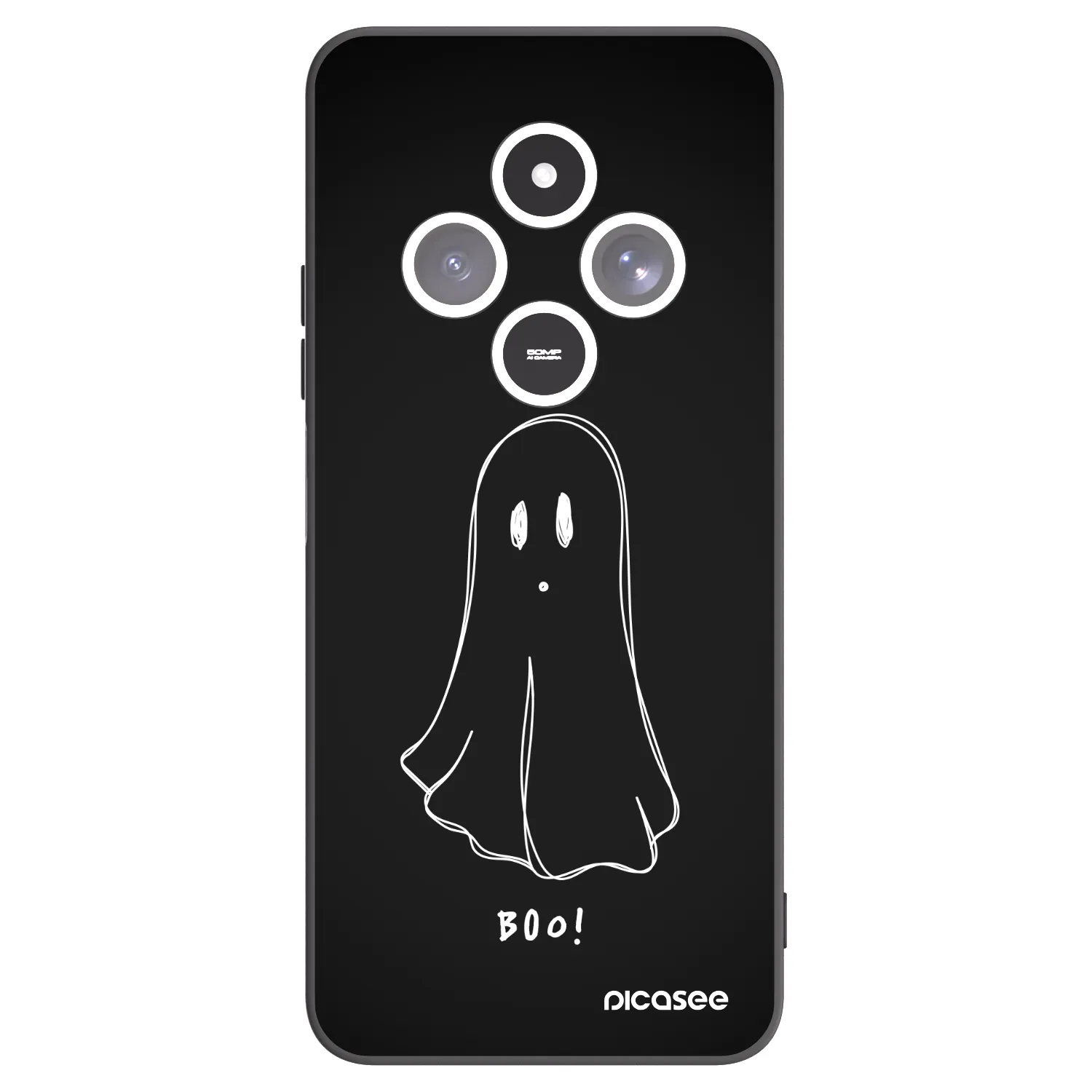 Picasee silikonowe czarne etui na Xiaomi Redmi 14C - Ghost 2