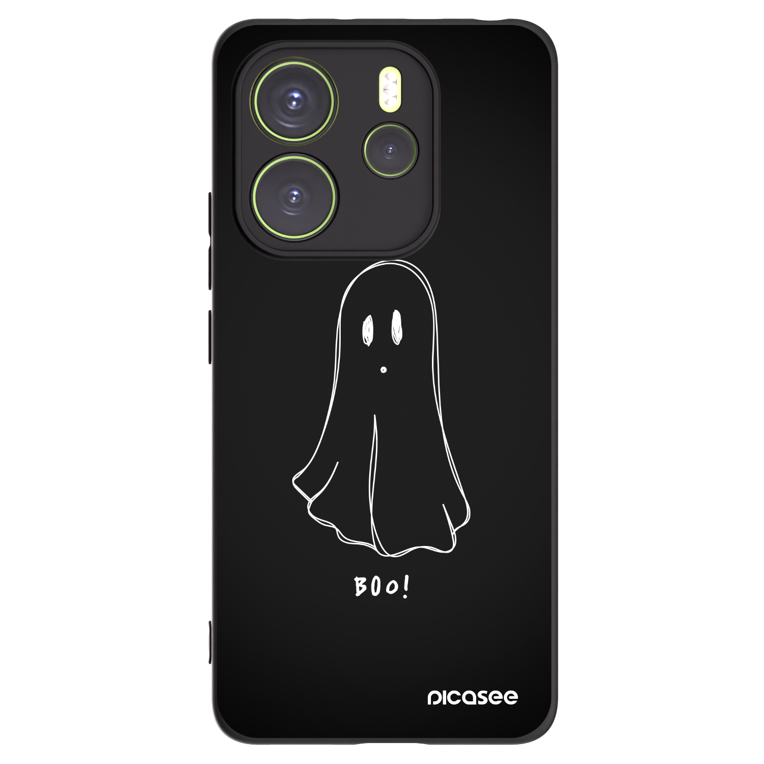 Picasee silikonowe czarne etui na Xiaomi Redmi Note 14 4G - Ghost 2