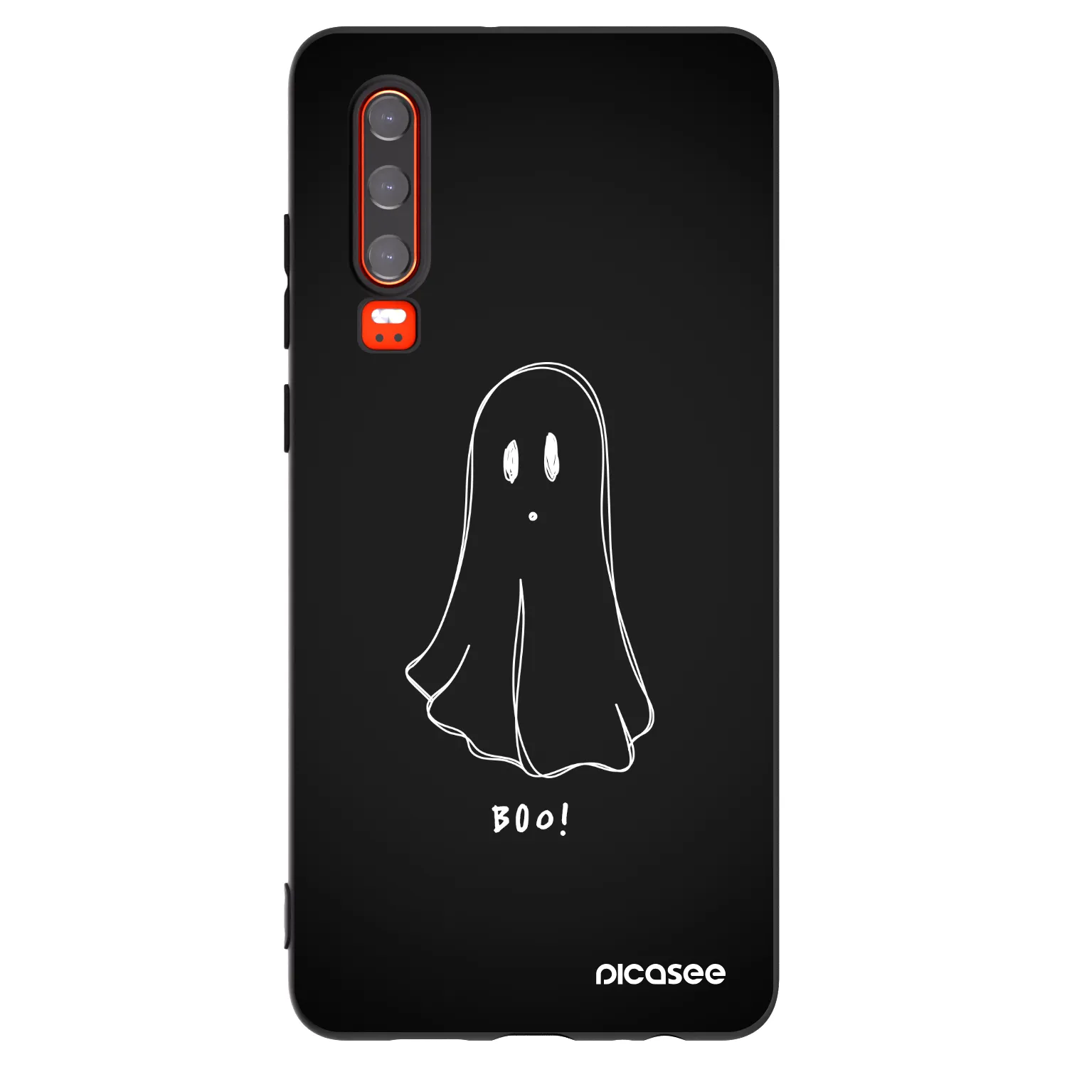 Picasee silikonowe czarne etui na Huawei P30 - Ghost 2