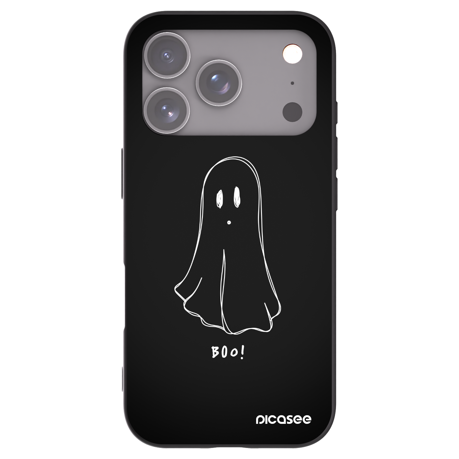 Picasee silikonowe czarne etui na Apple iPhone 17 Pro - Ghost 2