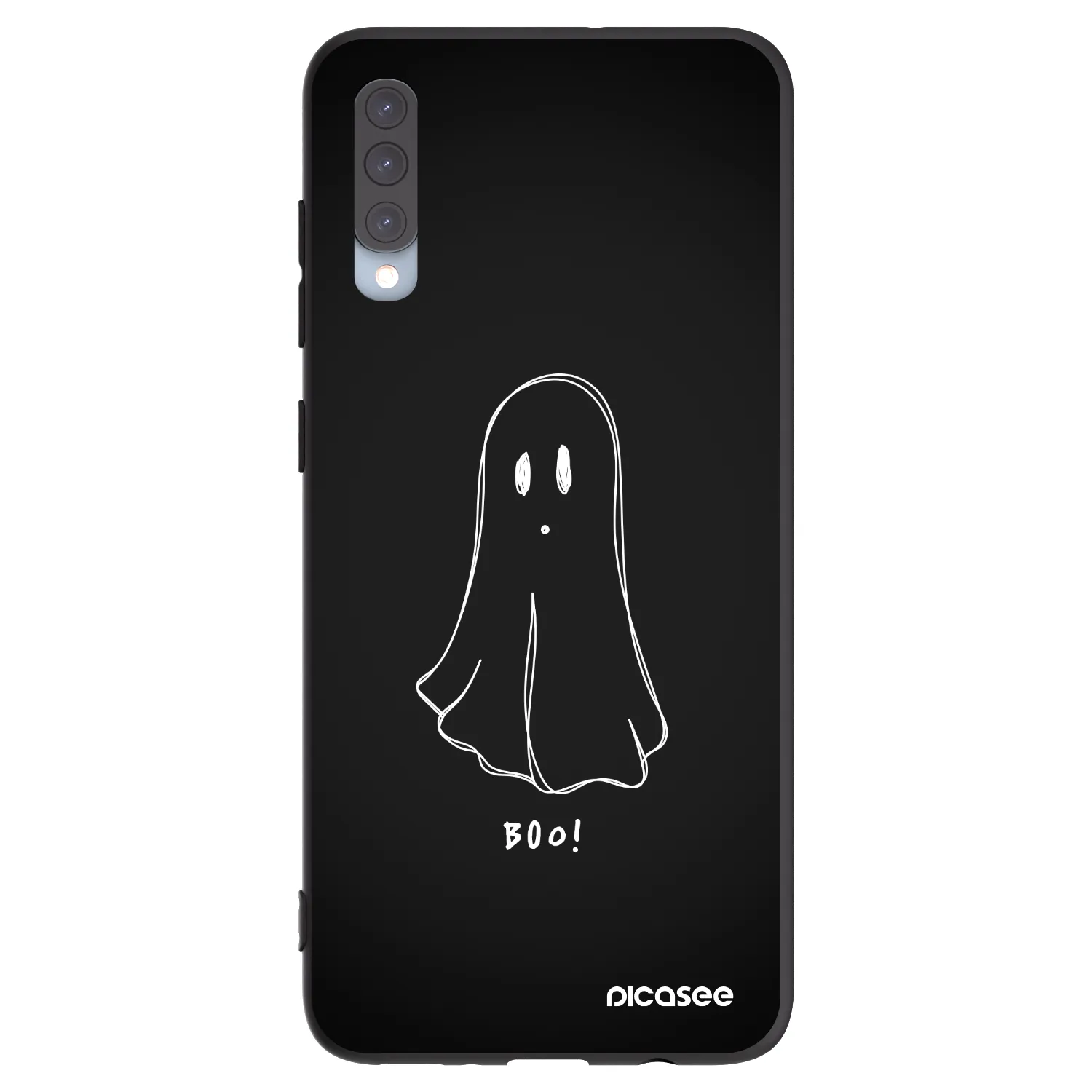 Picasee silikonowe czarne etui na Samsung Galaxy A70 A705F - Ghost 2