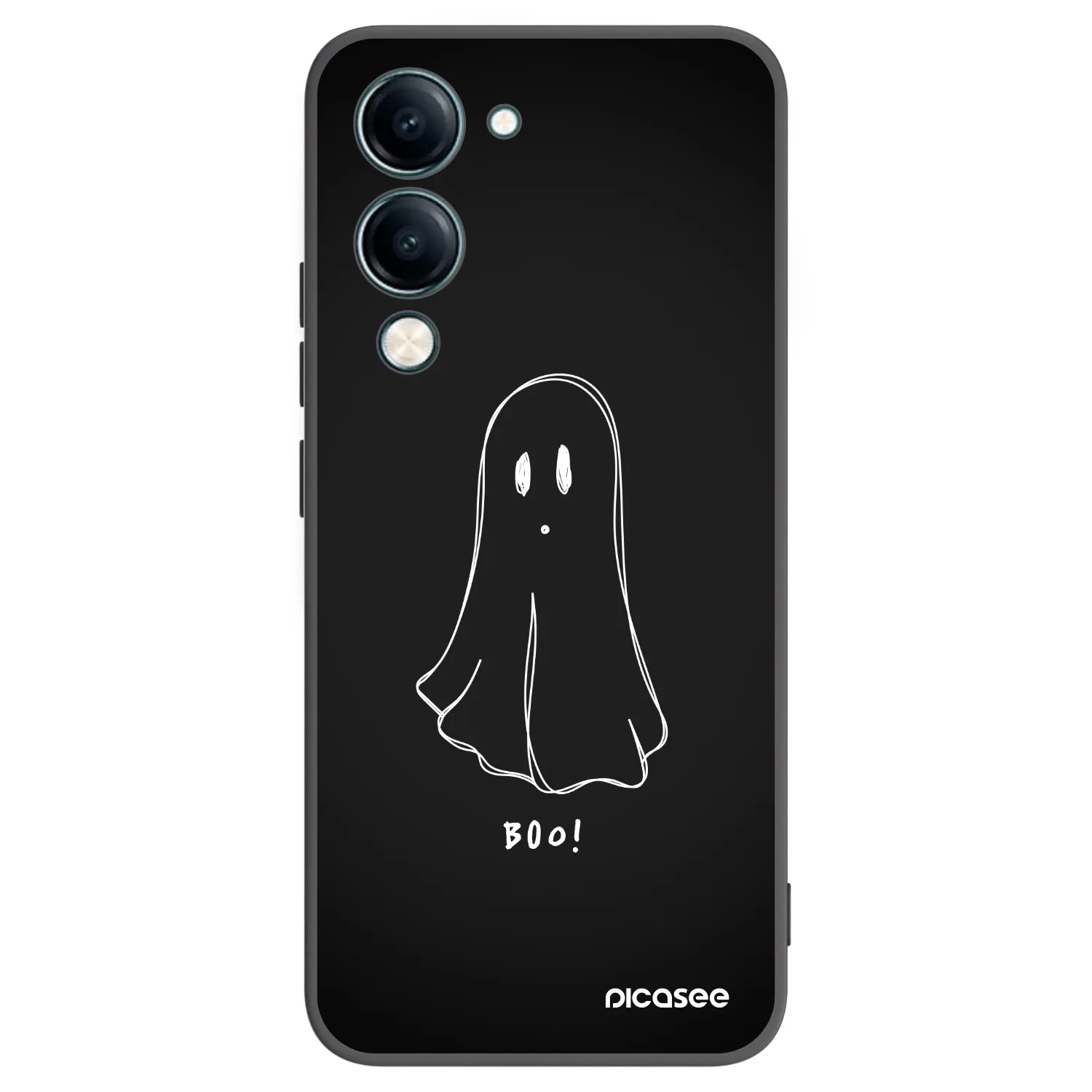 Picasee silikonowe czarne etui na Vivo Y29s 5G - Ghost 2