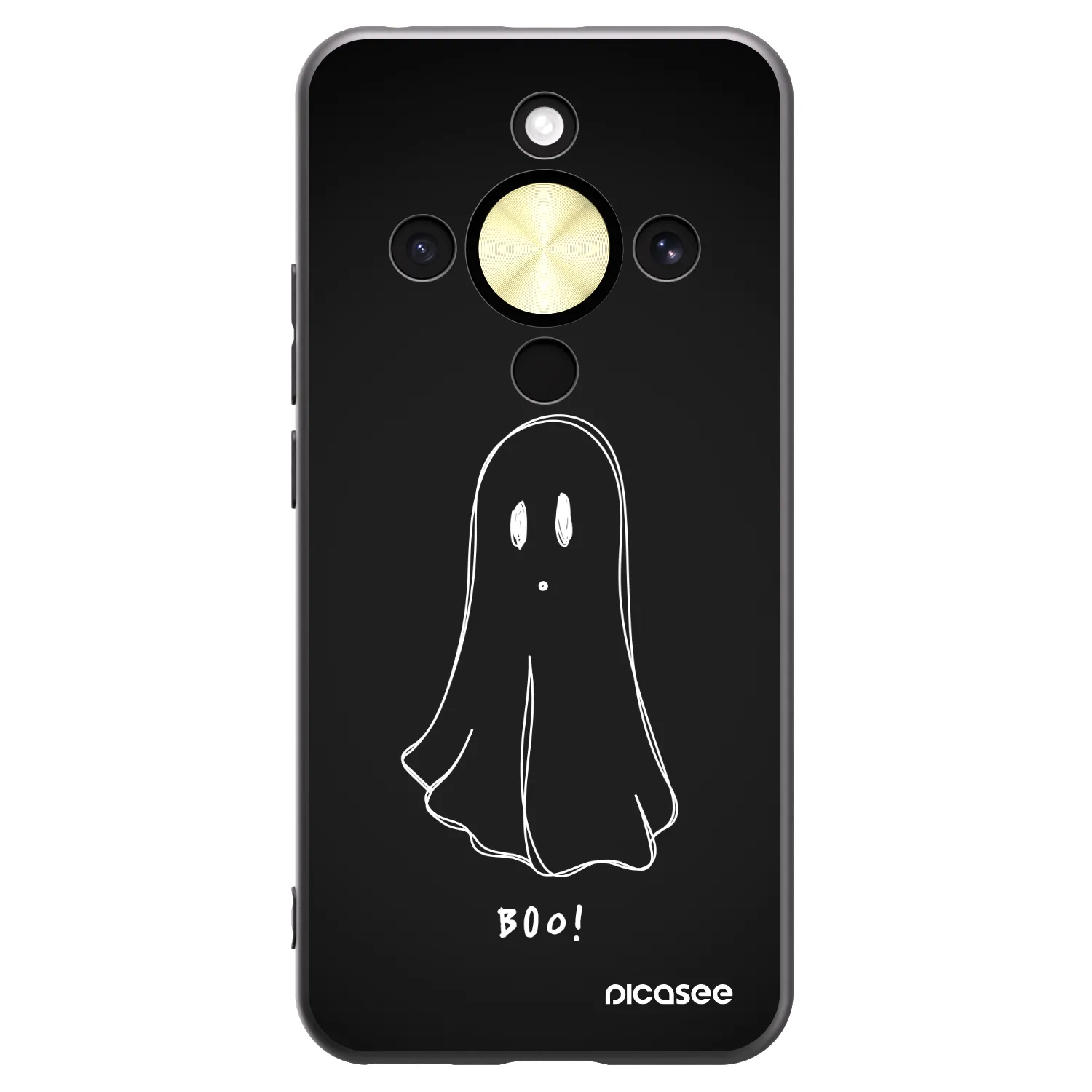 Picasee silikonowe czarne etui na Honor Magic8 Lite 5G - Ghost 2