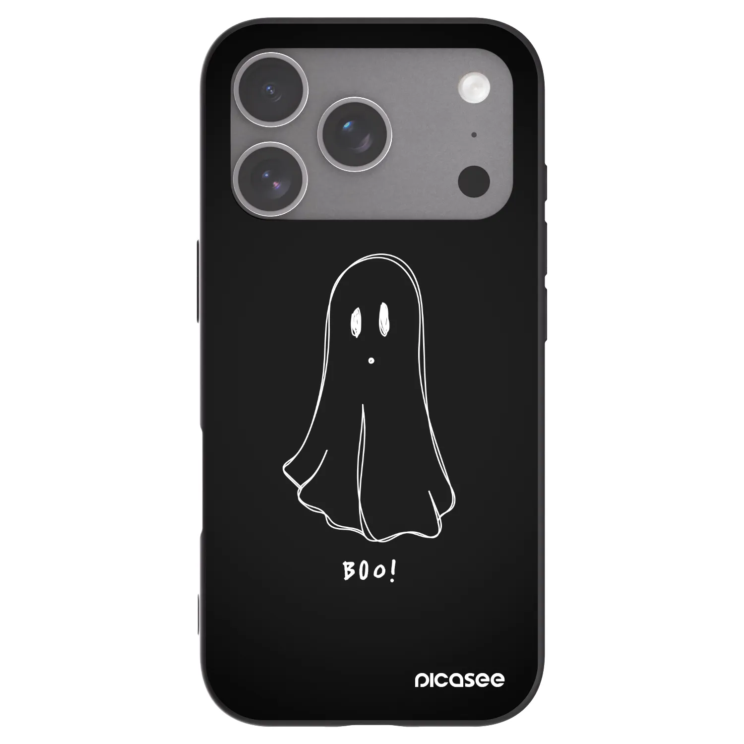 Picasee silikonowe czarne etui na Apple iPhone 18 Pro - Ghost 2